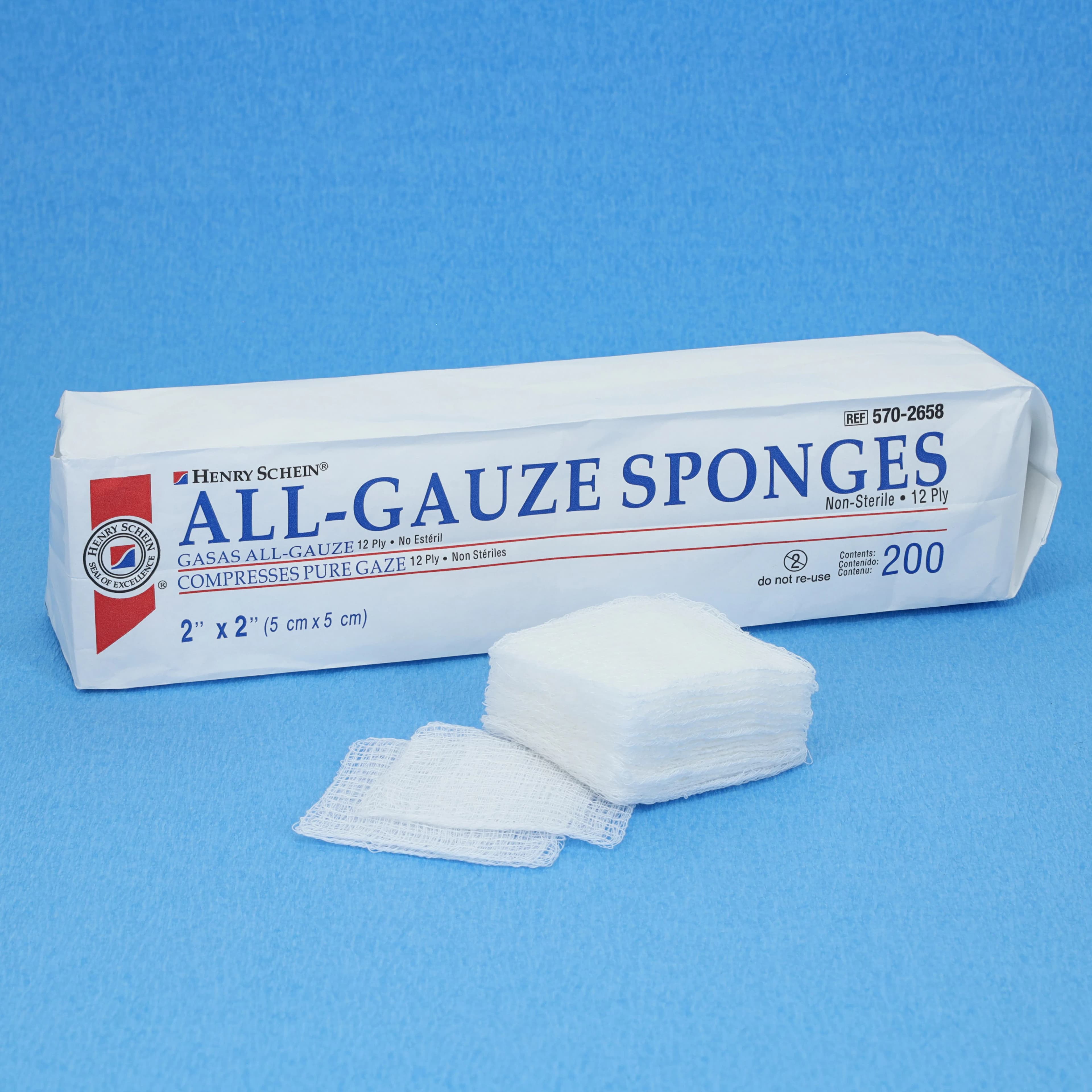 Henry Schein 100% Cotton All-Gauze Sponge, 2x2", 12 Ply, Non-Sterile, Square, Latex-Free thumbnail 6
