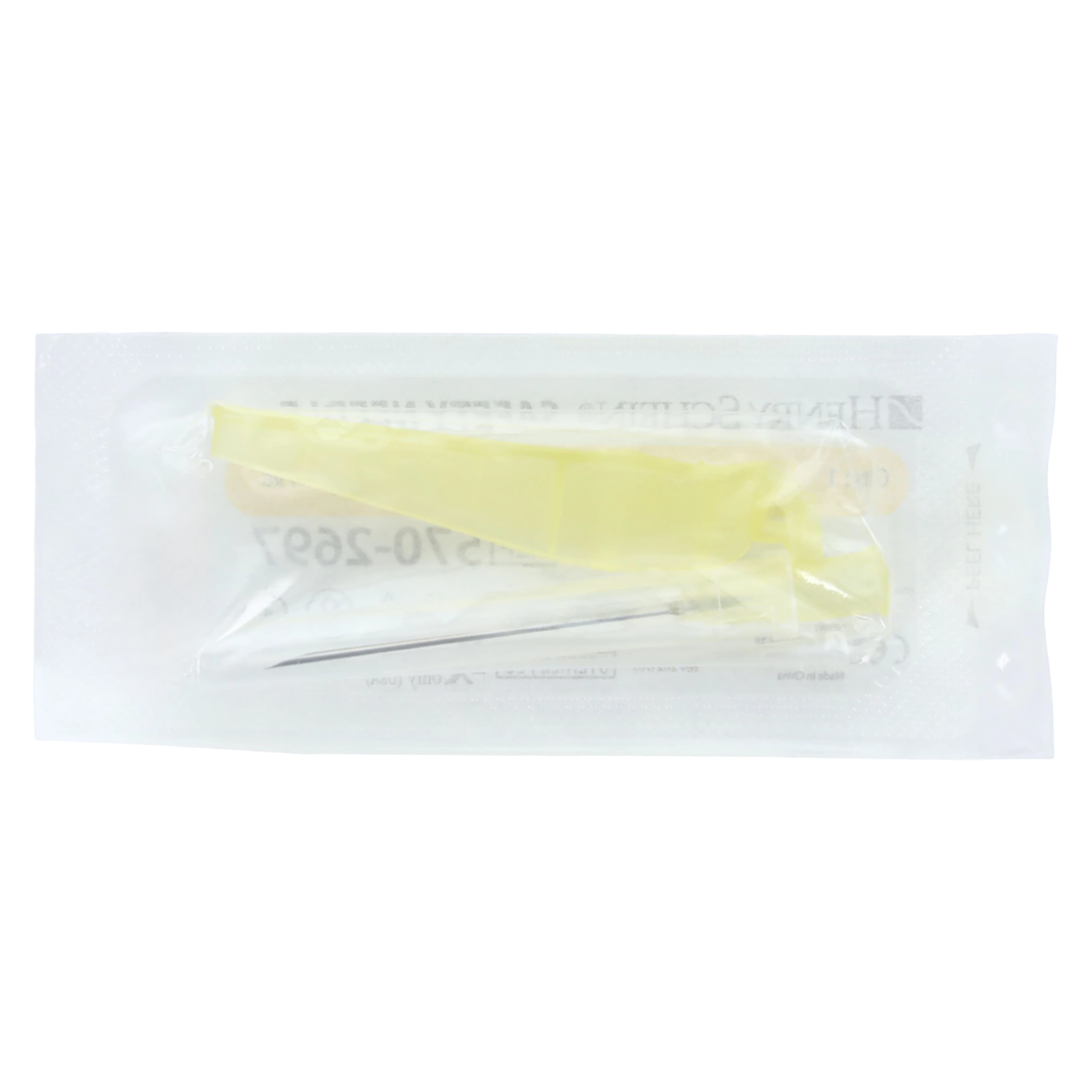 Henry Schein Safety Needle, 20G x 1-1/2", Yellow, Disposable, Safety Shield, 100/Box thumbnail 3