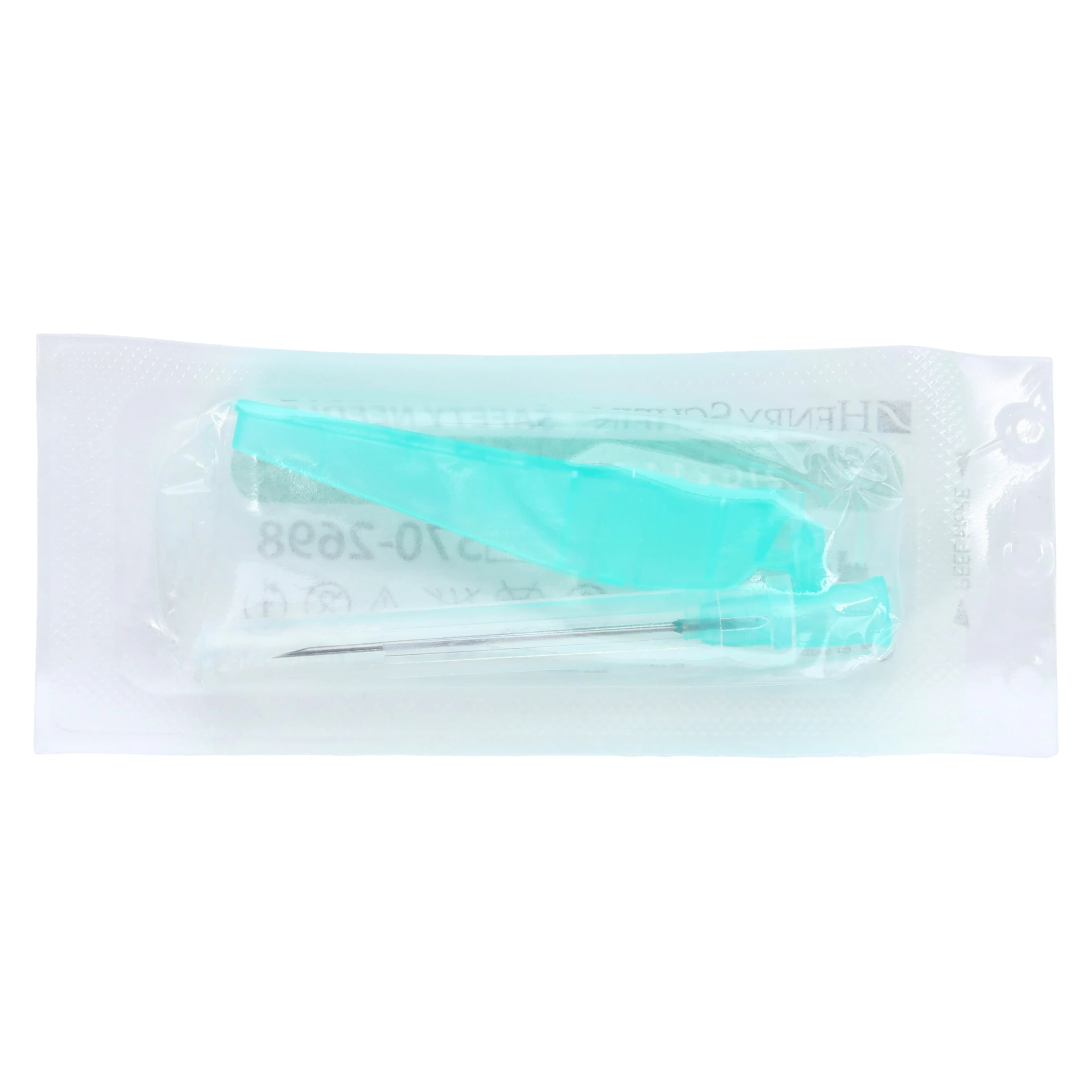 Henry Schein Safety Needle, 21G x 1-1/2", Green, Disposable with Safety Shield, 100/Box thumbnail 4