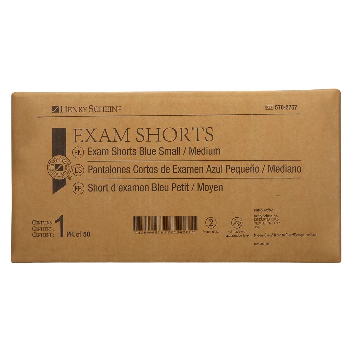Henry Schein Disposable Exam Shorts, Small/Medium, Blue, Unisex, 50/Case thumbnail 3