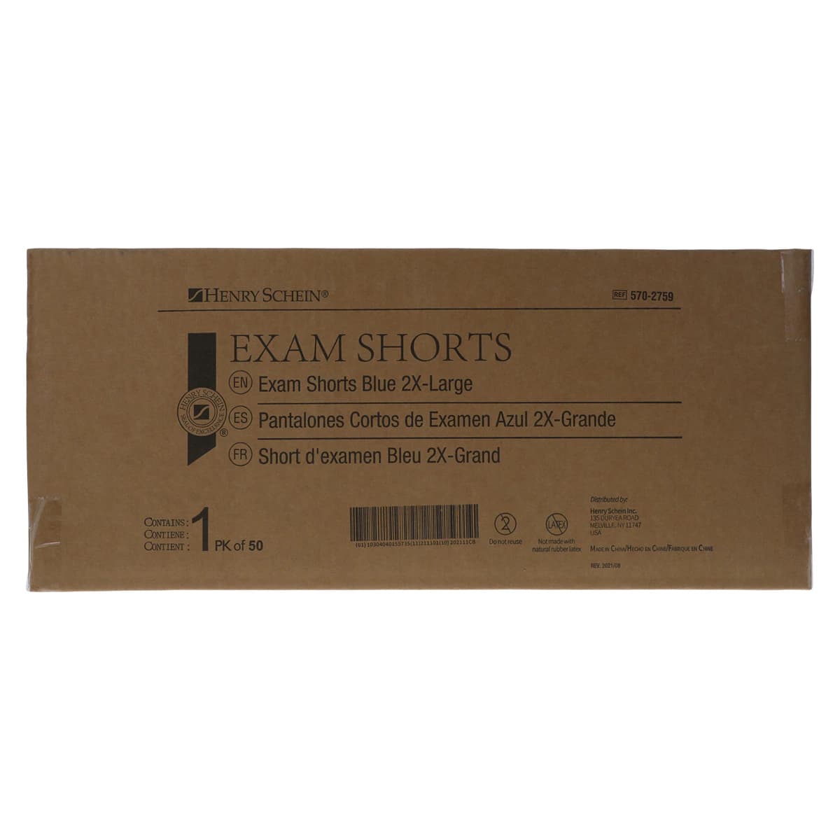 Henry Schein Disposable Exam Shorts, SMS, 2X-Large, Blue, Unisex, 50/Case thumbnail 3