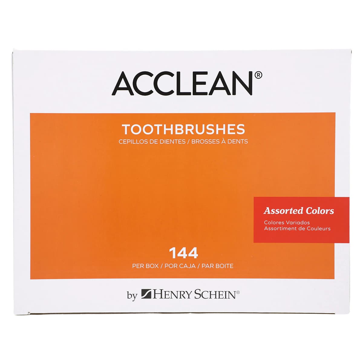 Acclean Straight Head with Contour Handle Toothbrush, Adult, 32 Tuft, Compact, 4 Colors, 144/Box thumbnail 4