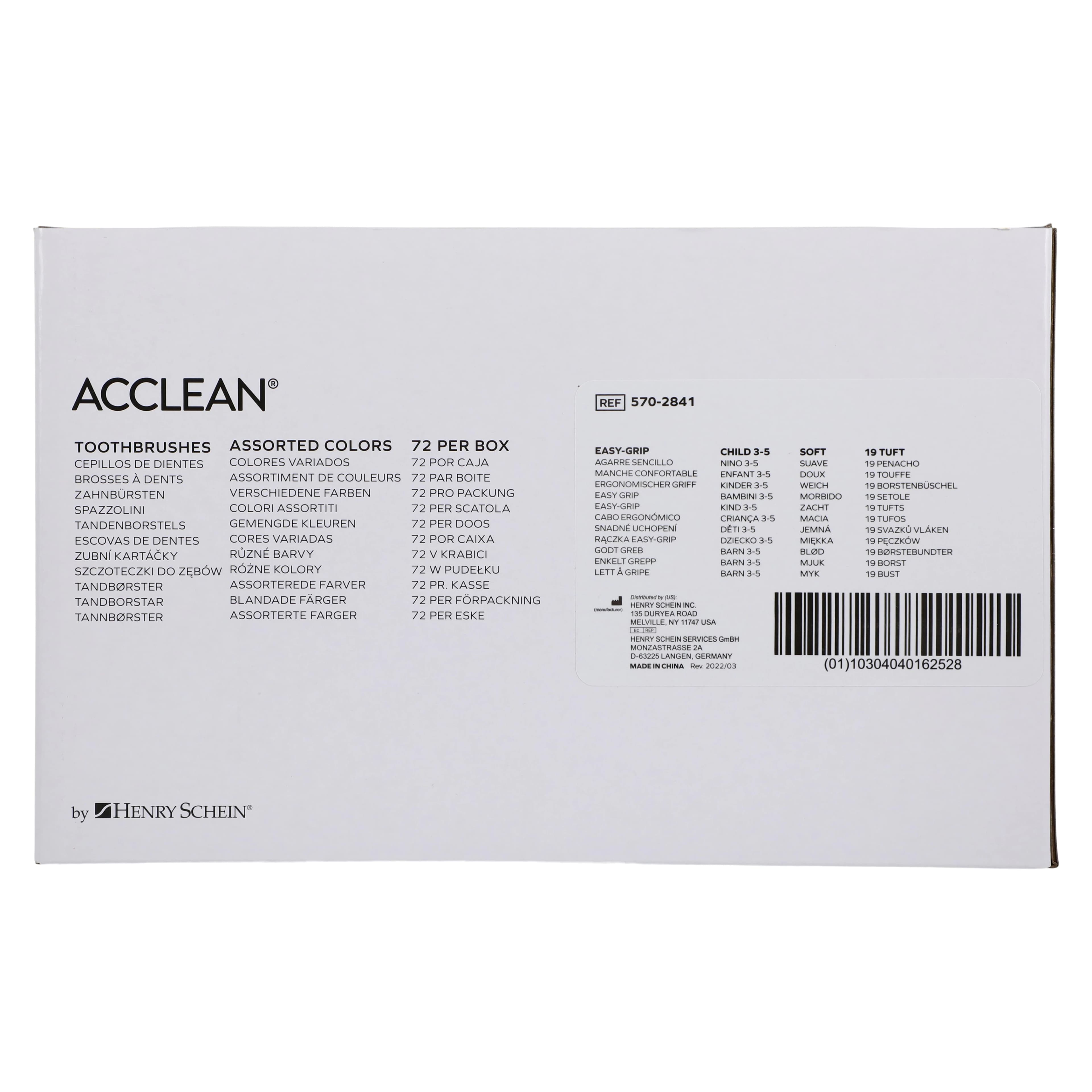 Acclean Easy Grip Child Toothbrush, Ultra Compact, 19 Tuft, 4 Colors, 72/Bx thumbnail 8
