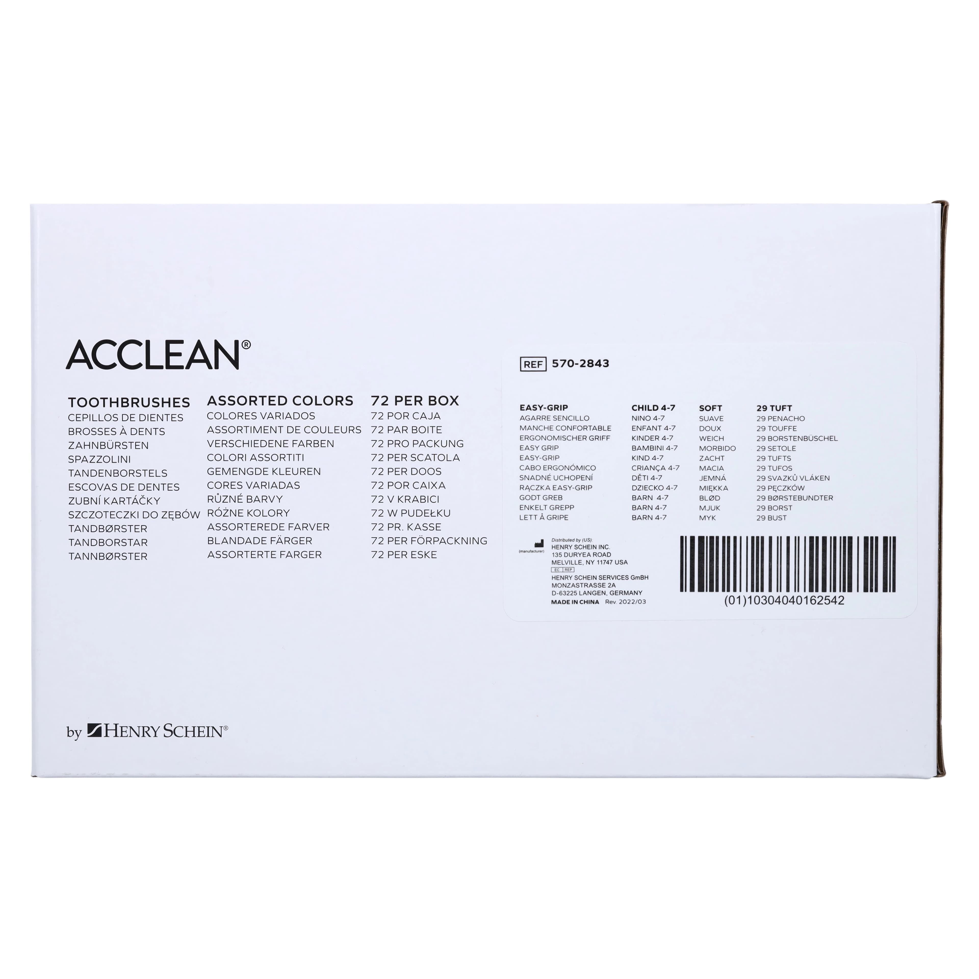 Acclean Toothbrush Easy Grip, Child, Ultra Compact, 29 Tuft, 4 Colors, 72/Bx thumbnail 8