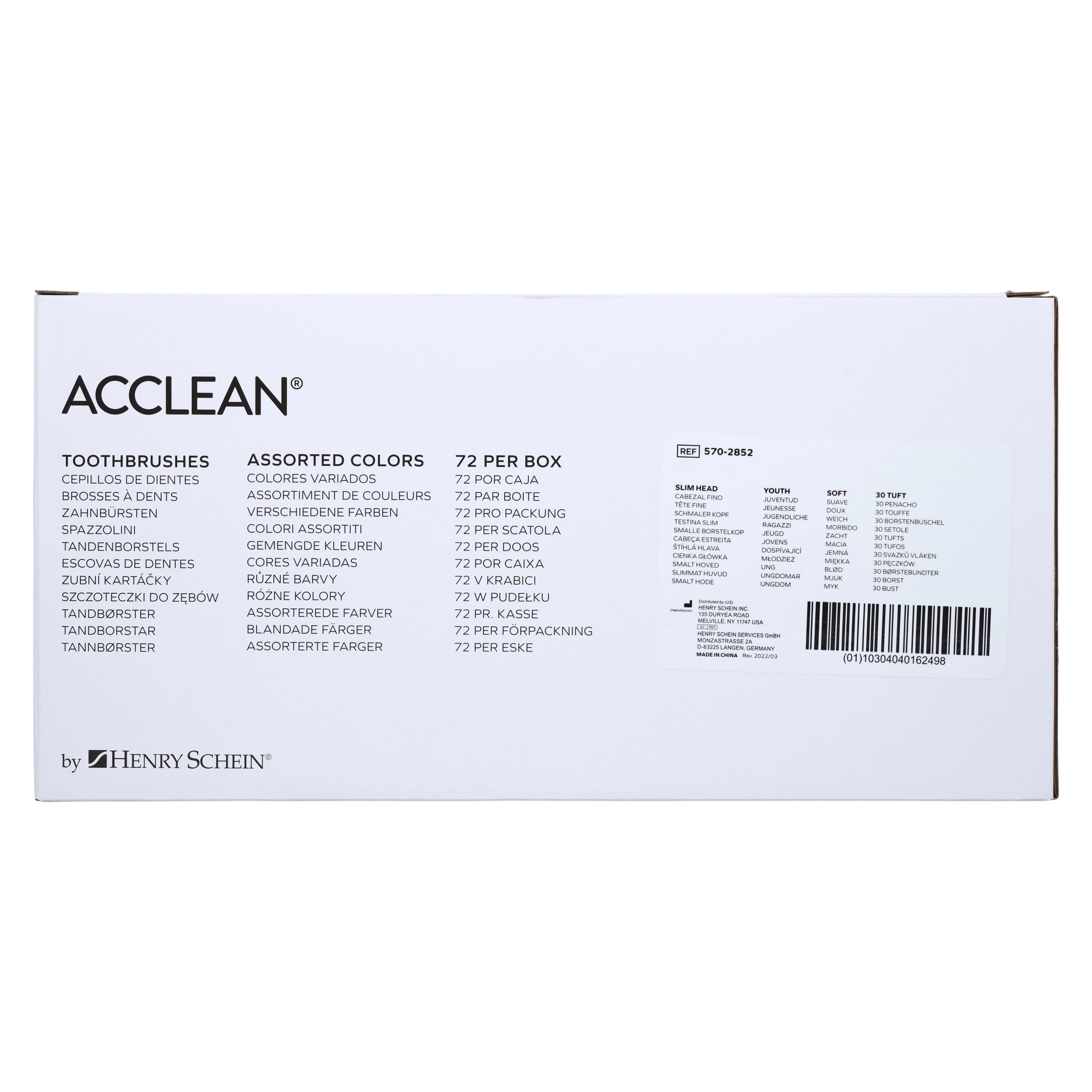 Acclean Toothbrush Slim Head, Youth Compact, 30 Tuft, 4 Colors, 72/Bx thumbnail 8