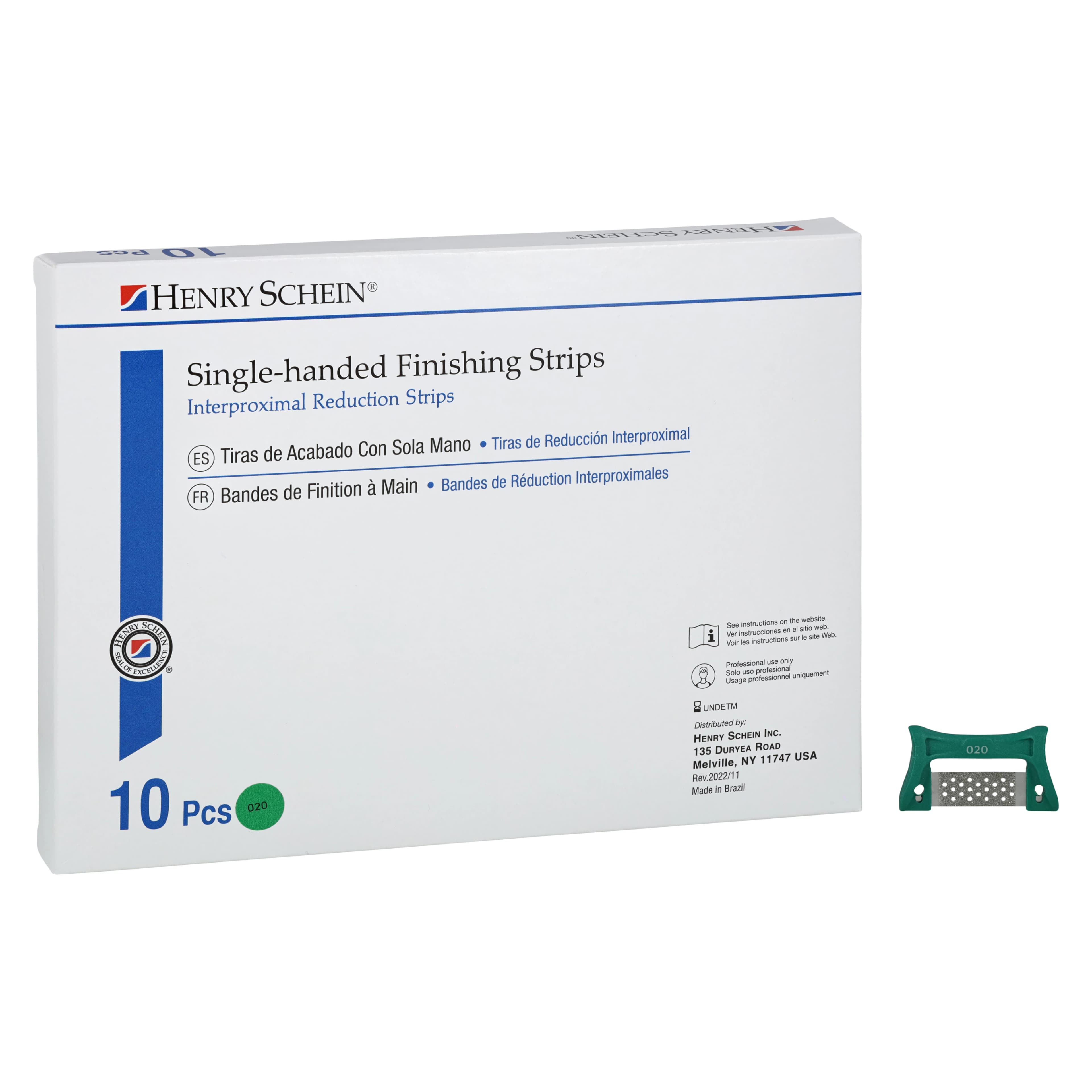 Single-Sided Finishing & Polishing Strips, Coarse Green, Serrated Stainless Steel, Autoclavable, 10/Pk thumbnail 2