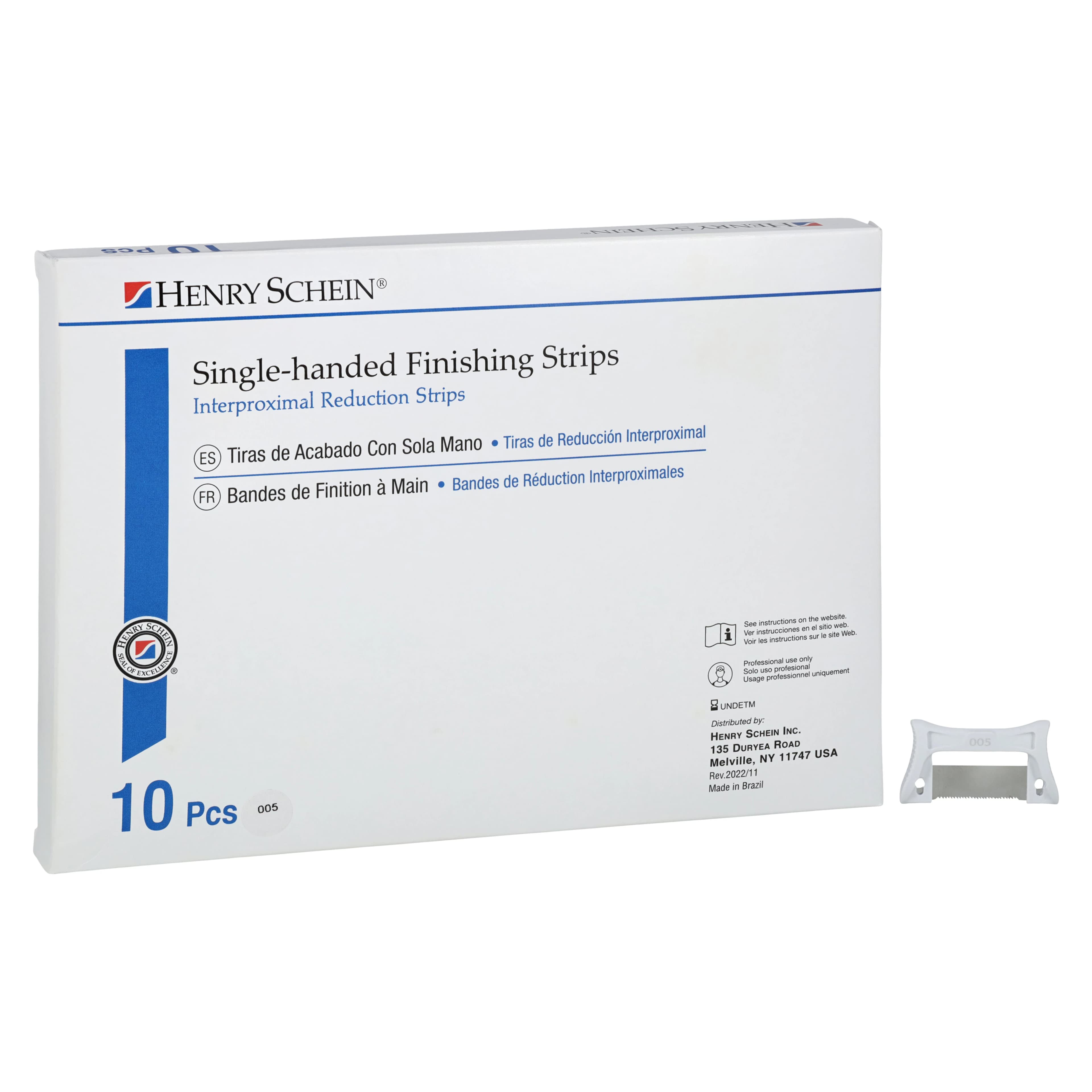 Single-Sided Finishing & Polishing Strips, Serrated Stainless Steel, Autoclavable, 10/Pk - Single-Sided Finishing &amp; Polishing Strips - Image 1