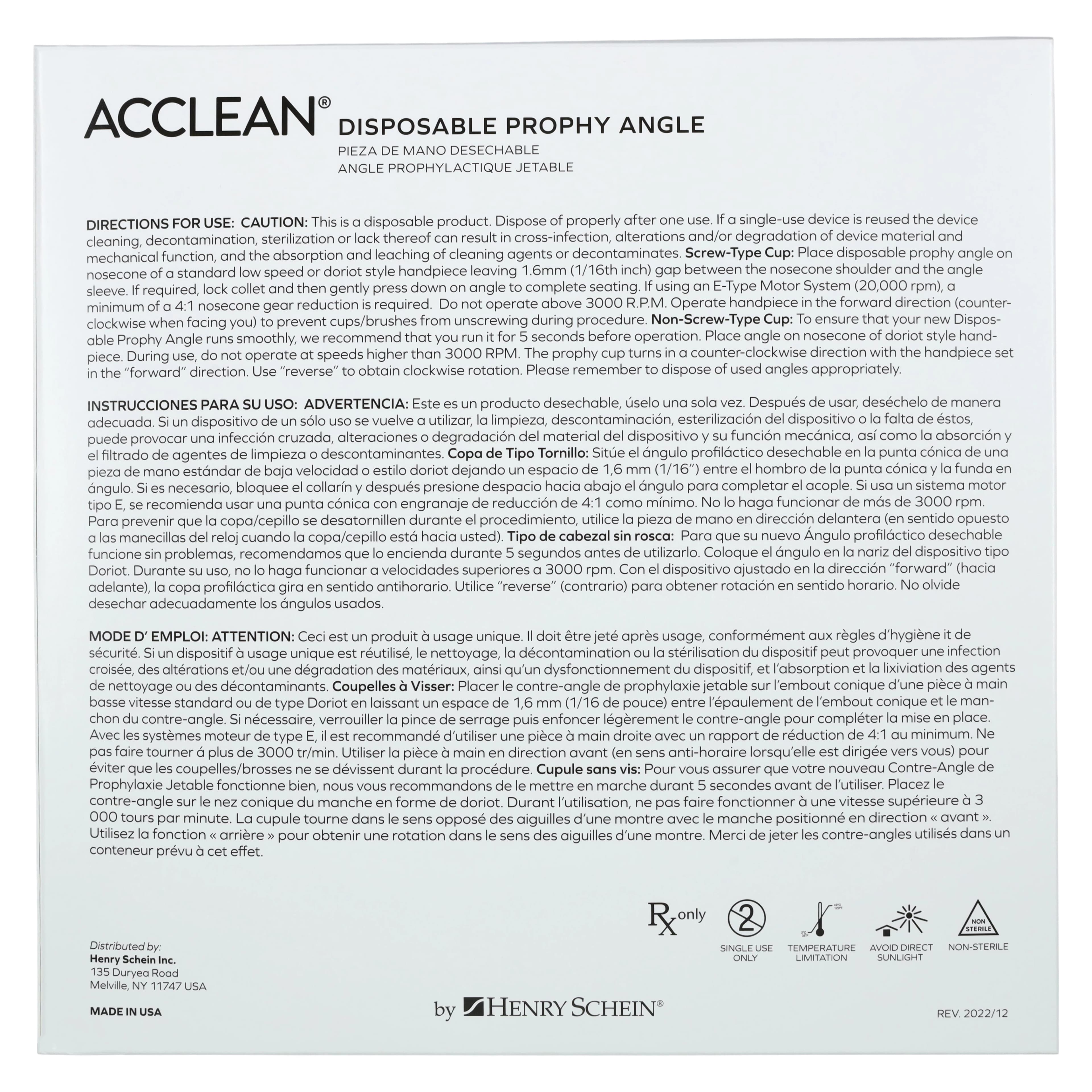 Acclean Prophy Angle Firm, Short, 90 Degree, Latex-Free, White, 500/Bx thumbnail 4