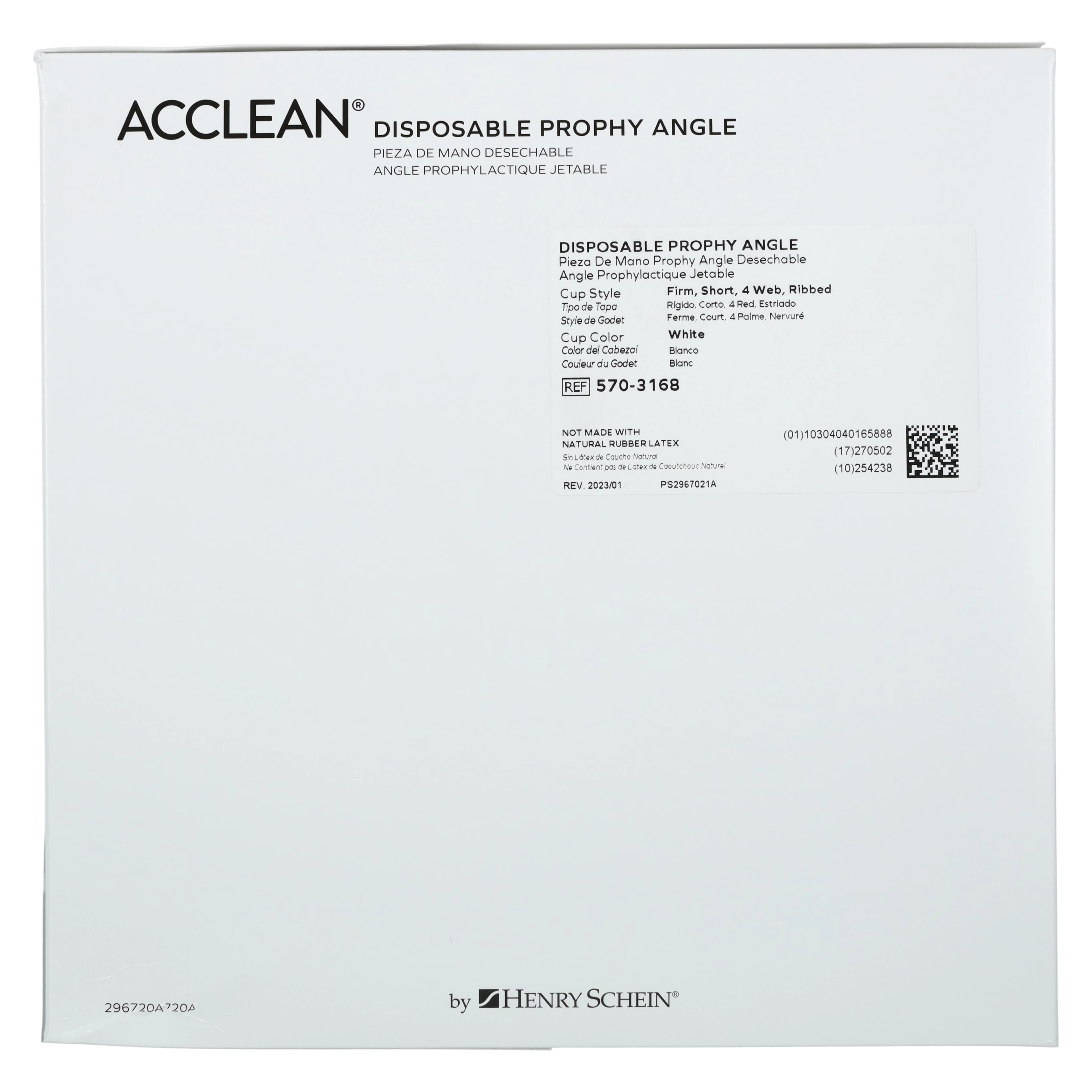 Acclean Prophy Angle Firm, Short, 90 Degree, Latex-Free, White, 500/Bx thumbnail 6