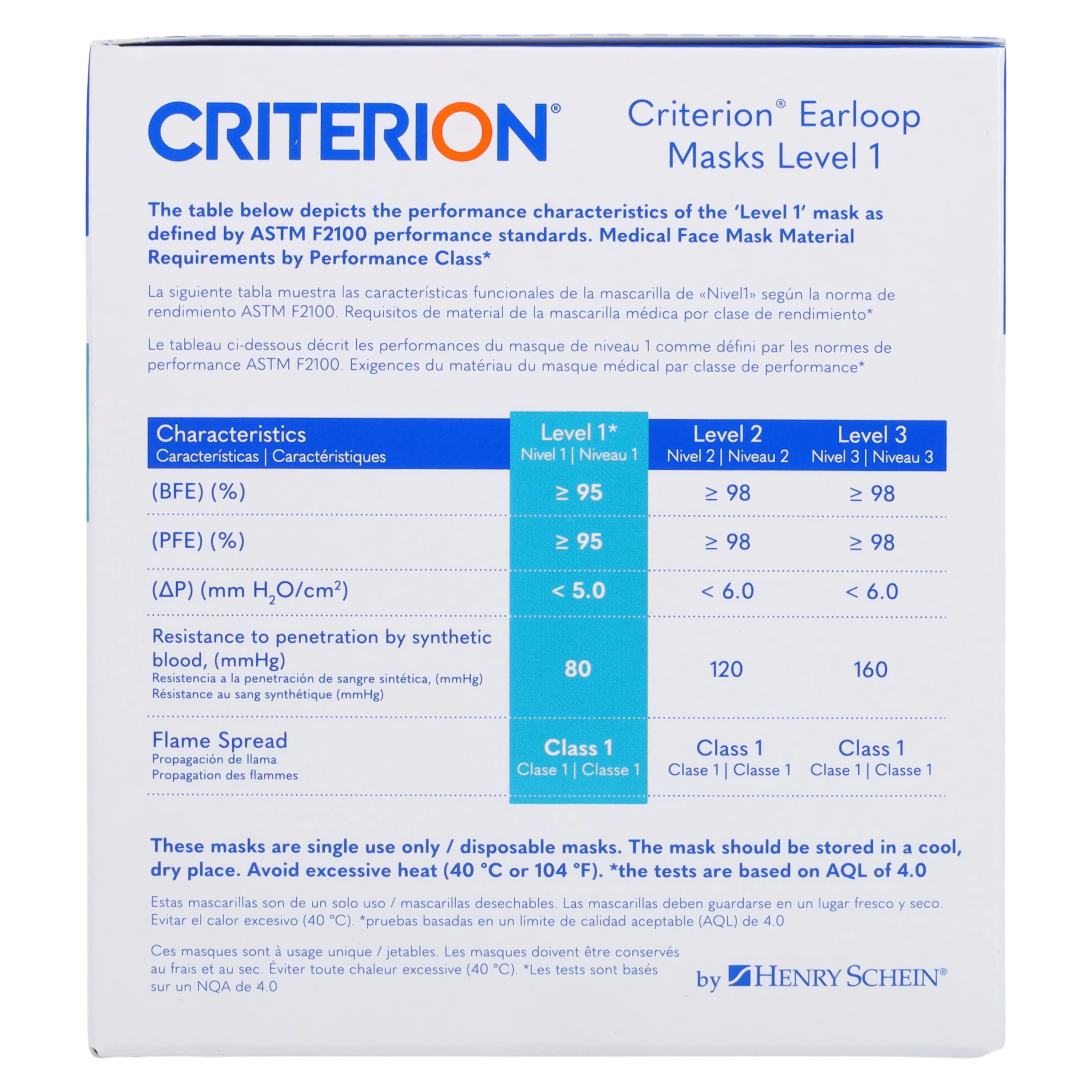 Criterion Earloop Mask L1, ASTM Level 1, Teal, Disposable, Latex-Free, 50/Box thumbnail 7