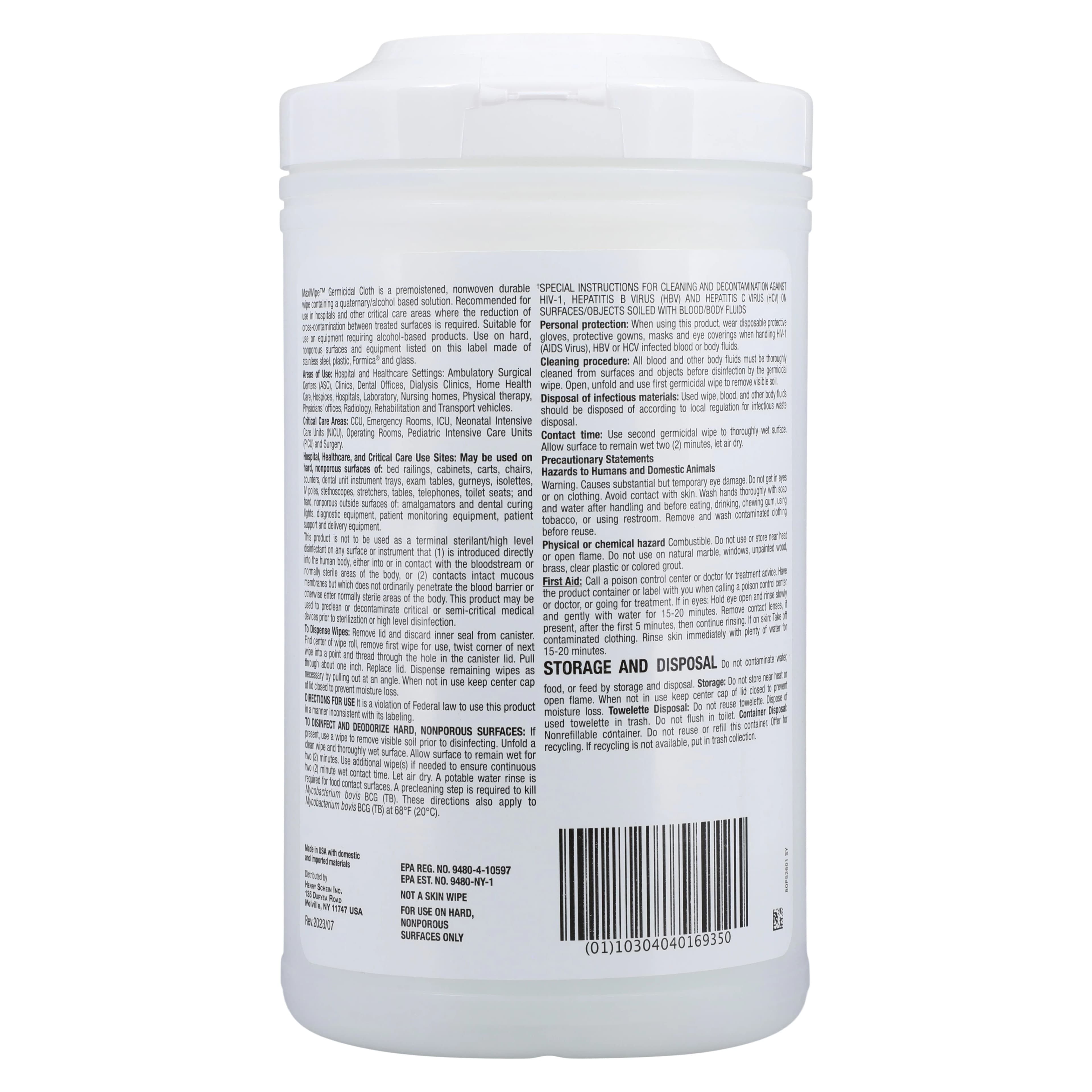 MaxiWipe Germicidal Cloths, 75/Canister thumbnail 2