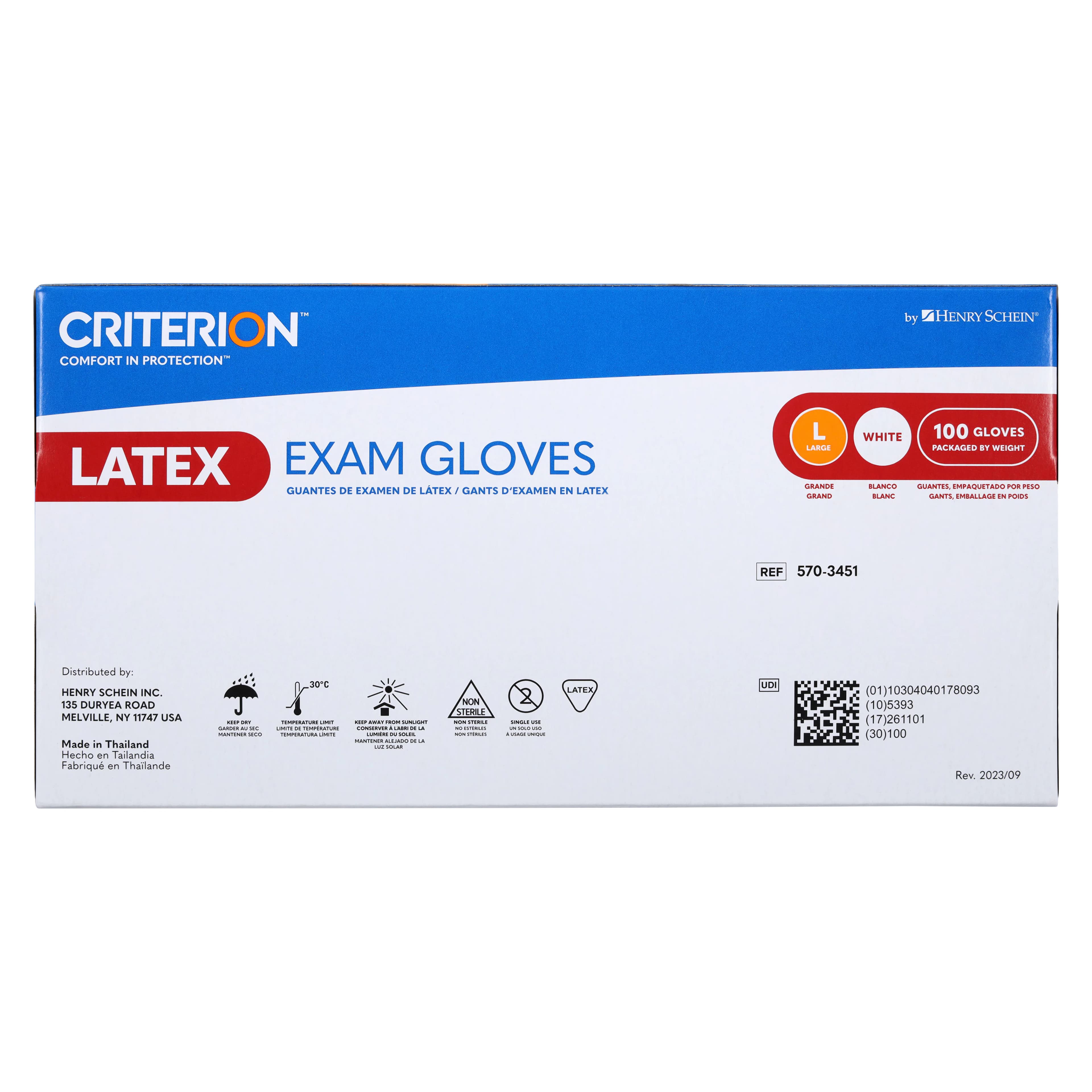 Criterion Glove Aloe+Vitamin E Latex Exam Gloves, Large, White, Non-Sterile, 100/Box thumbnail 8