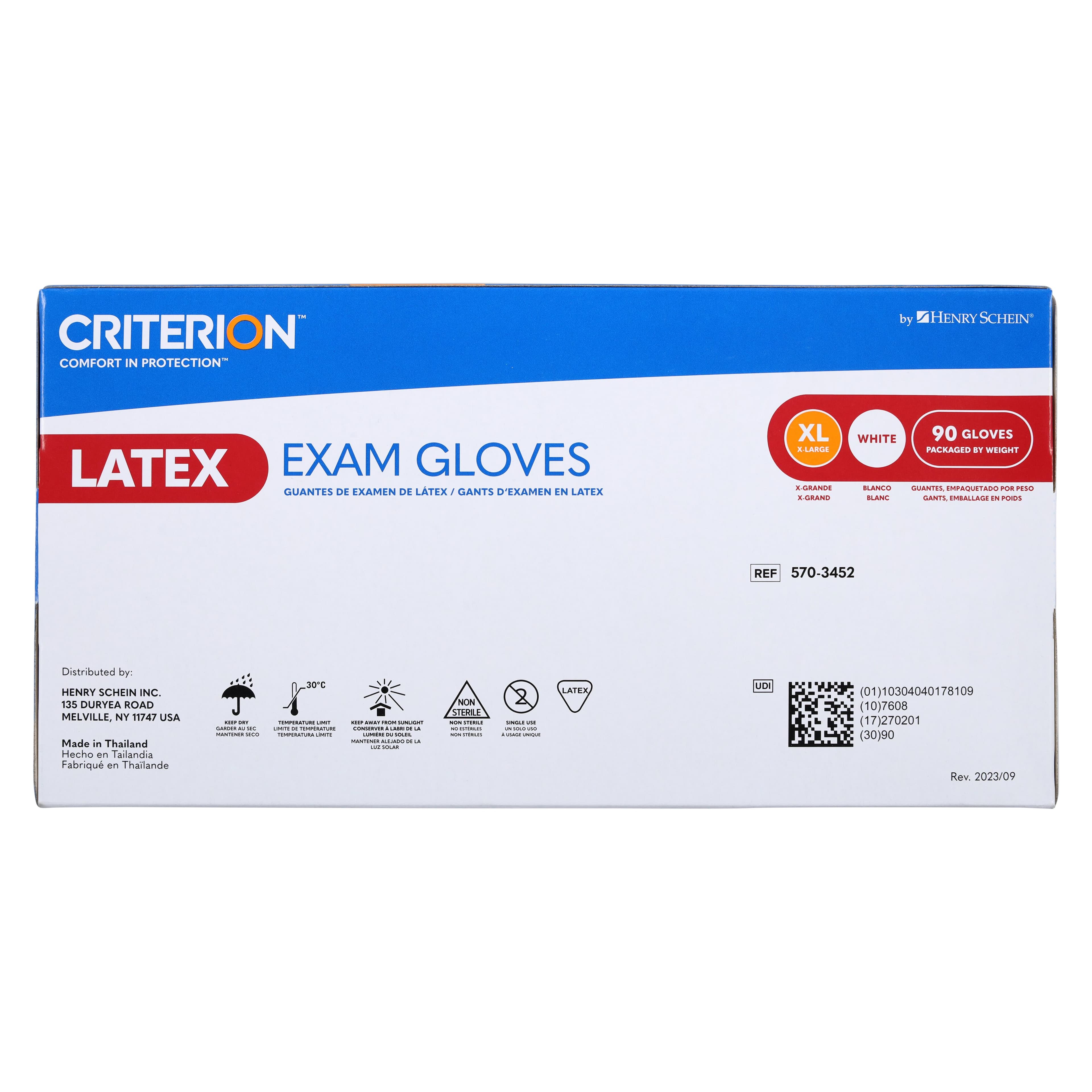 Criterion Glove Aloe+Vitamin E Latex Exam Gloves, X-Large, White, Non-Sterile, 90/Box thumbnail 8
