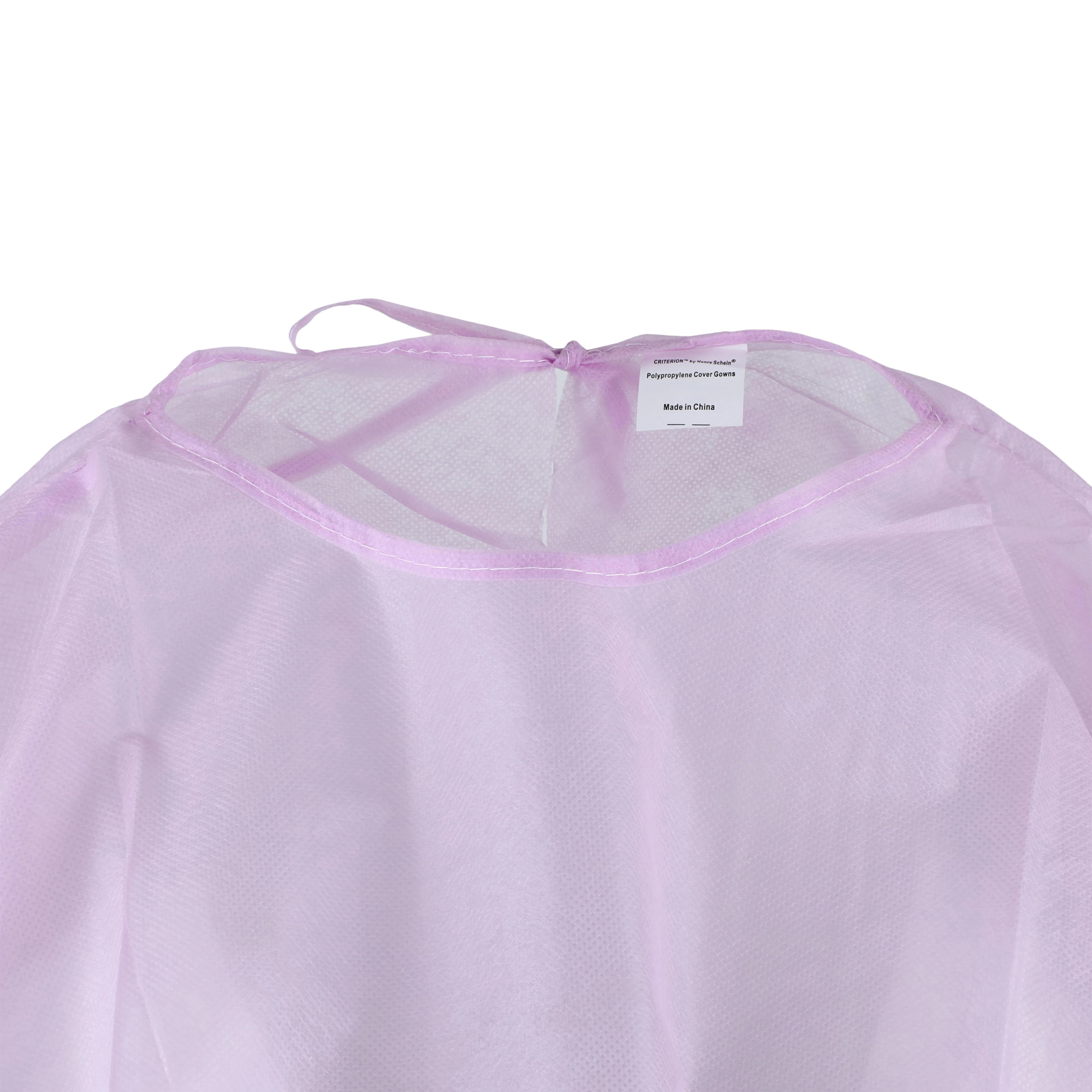 Criterion Polypropylene Cover Gown, Large, Pink, Non-Sterile, Back-Opening, 10/Box thumbnail 5