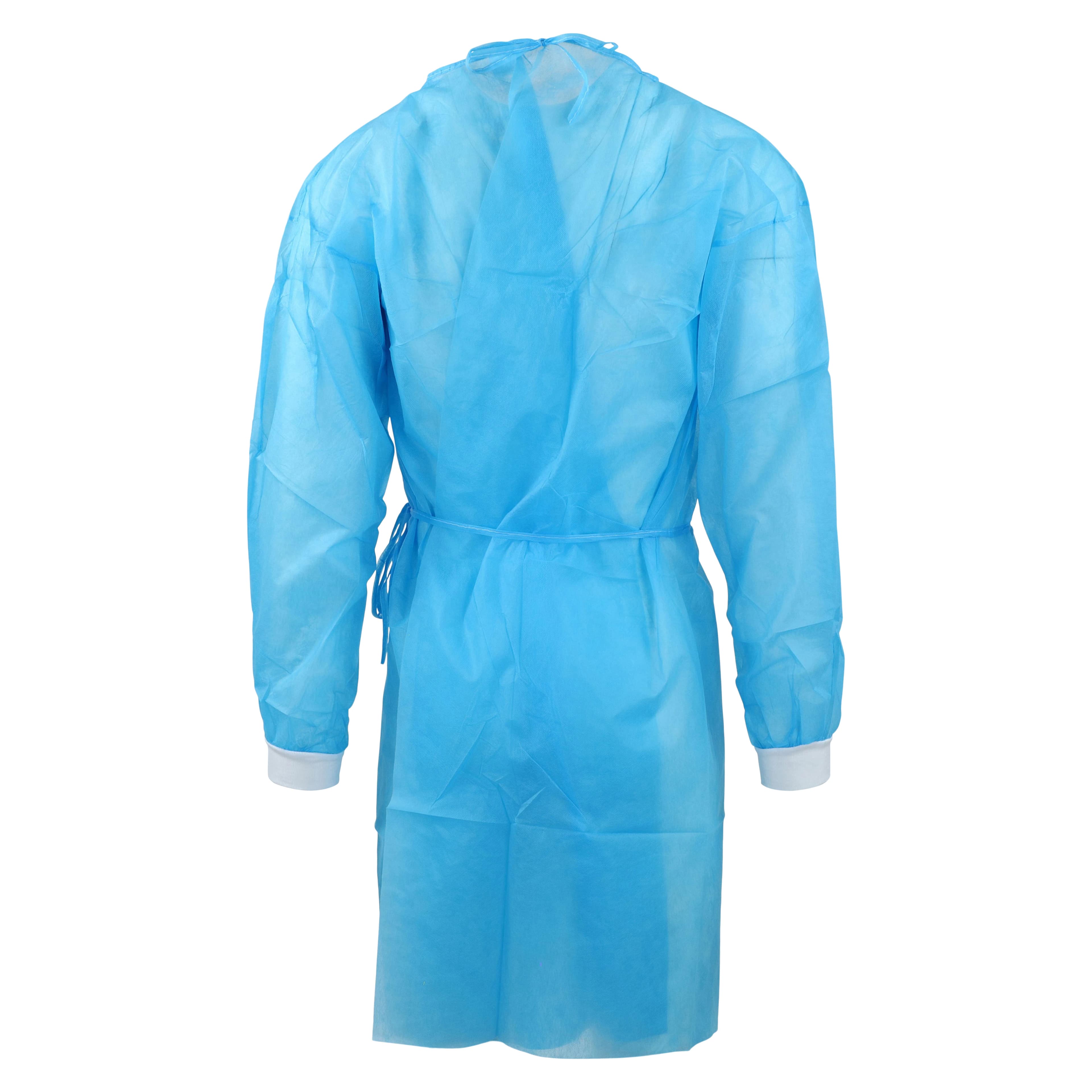 Criterion Polypropylene Cover Gown, Medium/Large, Blue, Non-Sterile, 10/Box thumbnail 3