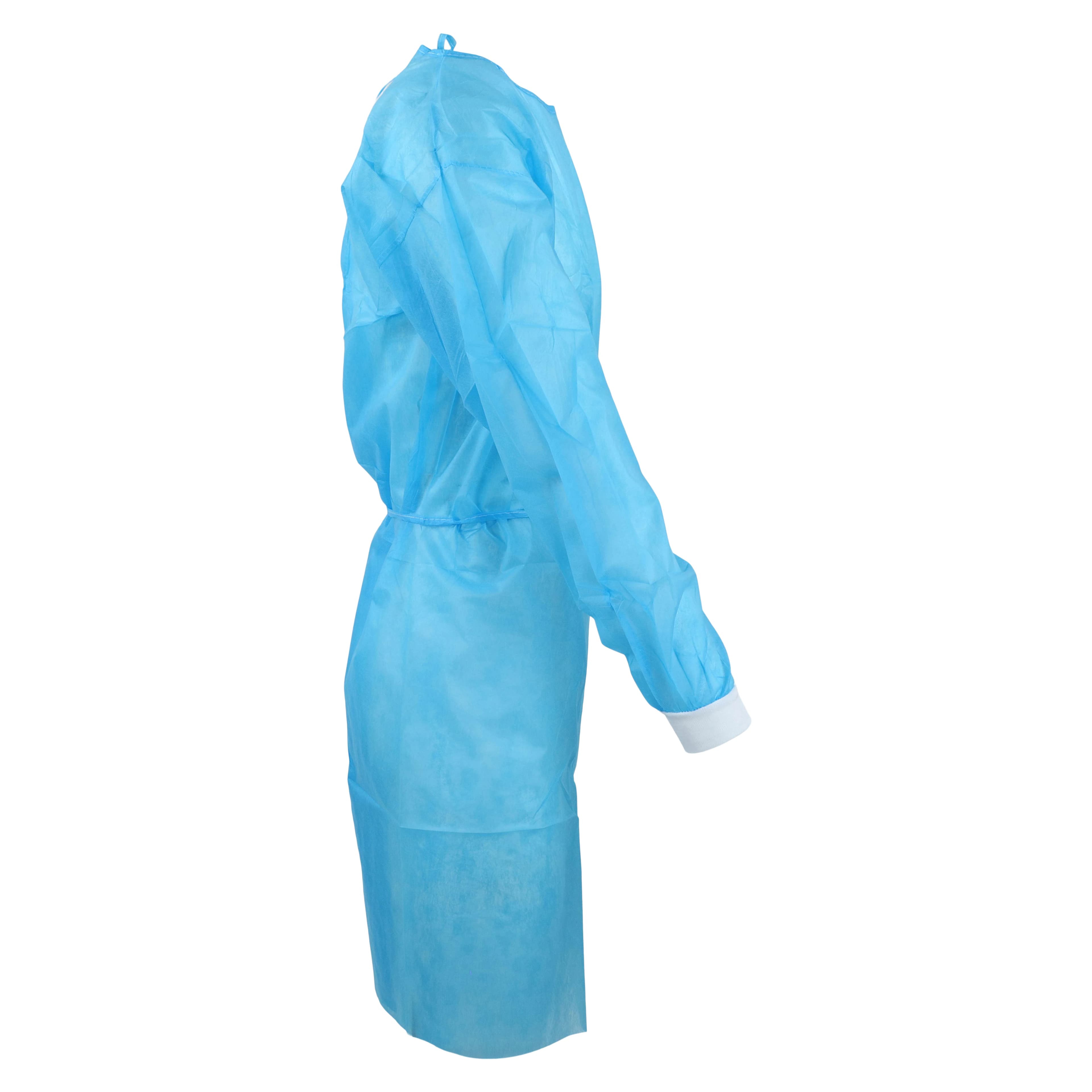 Criterion Polypropylene Cover Gown, Medium/Large, Blue, Non-Sterile, 10/Box thumbnail 2