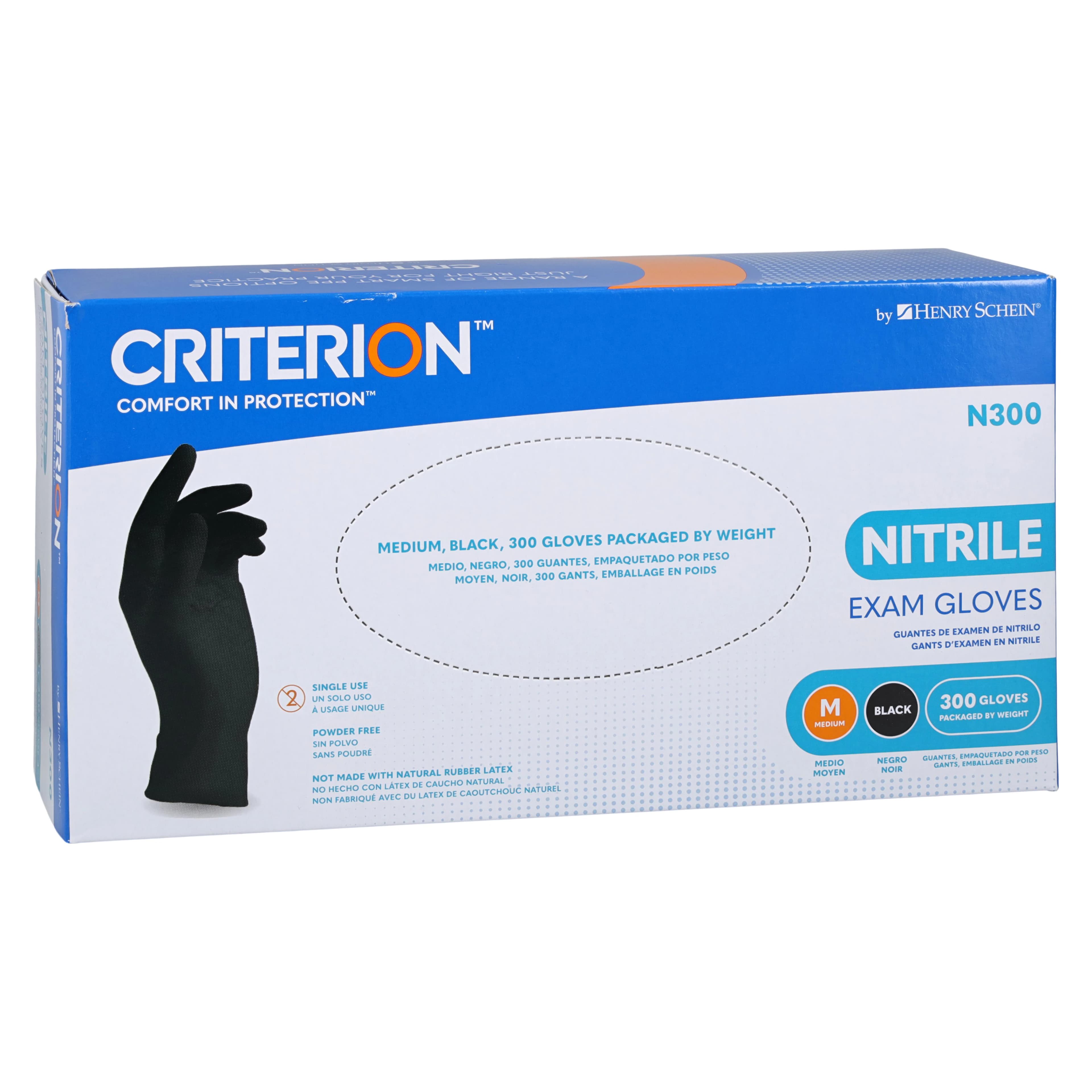 Criterion N300 Nitrile Exam Gloves, Medium, Black, Powder Free, Non-Sterile, 300/Box thumbnail 4