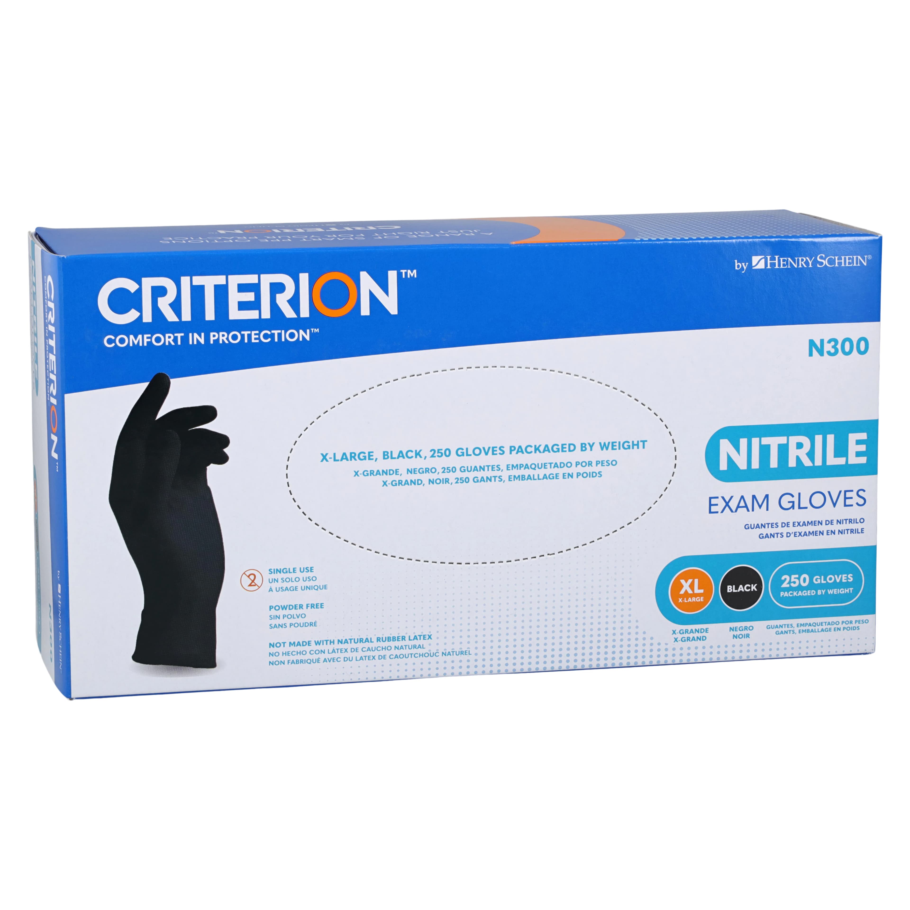 Criterion N300 Nitrile Exam Gloves, X-Large, Black, Non-Sterile, 250/Box thumbnail 4