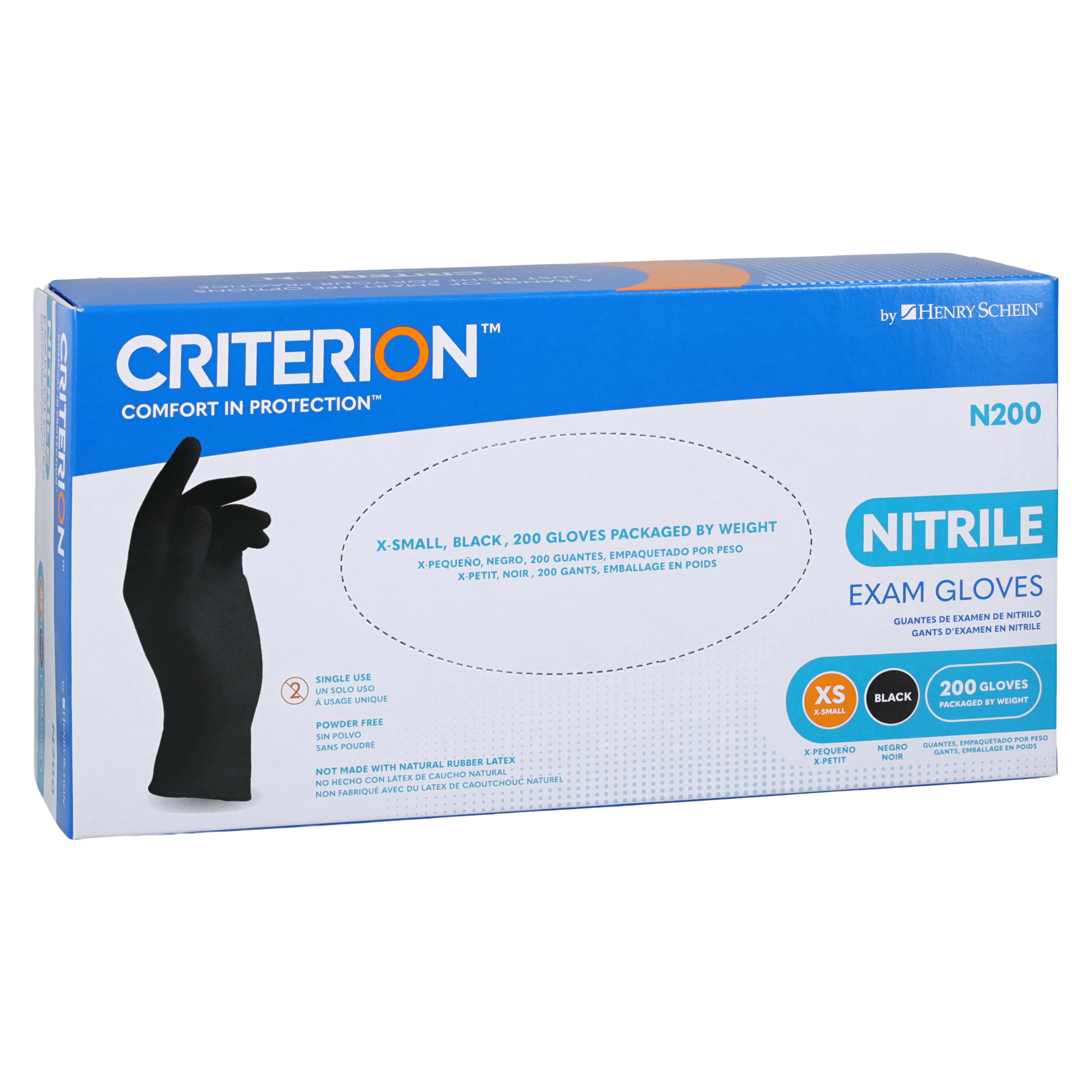 Criterion N200 Nitrile Exam Gloves, Powder Free, Non-Sterile, X-Small, Black, 200/Box thumbnail 3