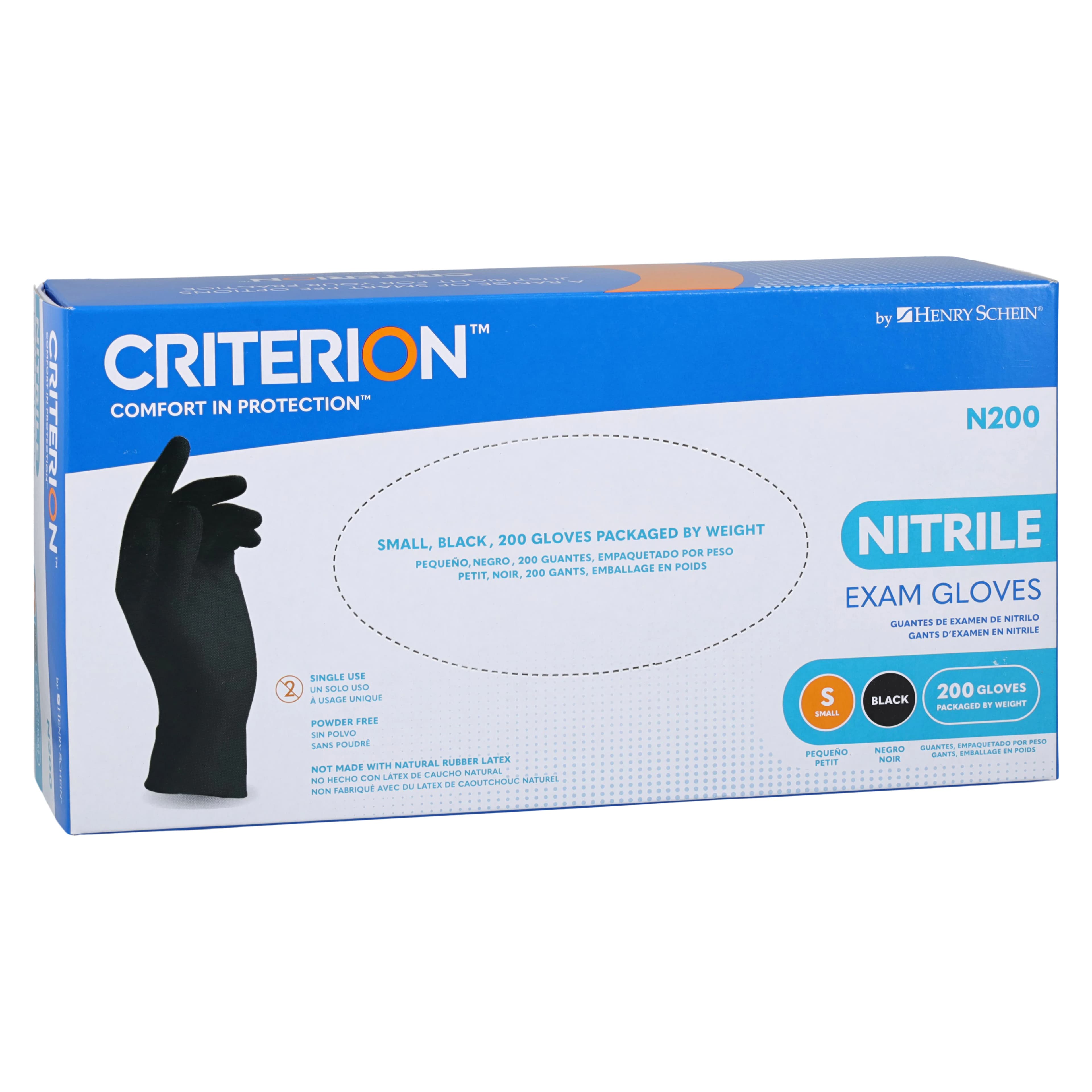 Criterion N200 Nitrile Exam Gloves, Small, Black, Non-Sterile, 200/Box thumbnail 3