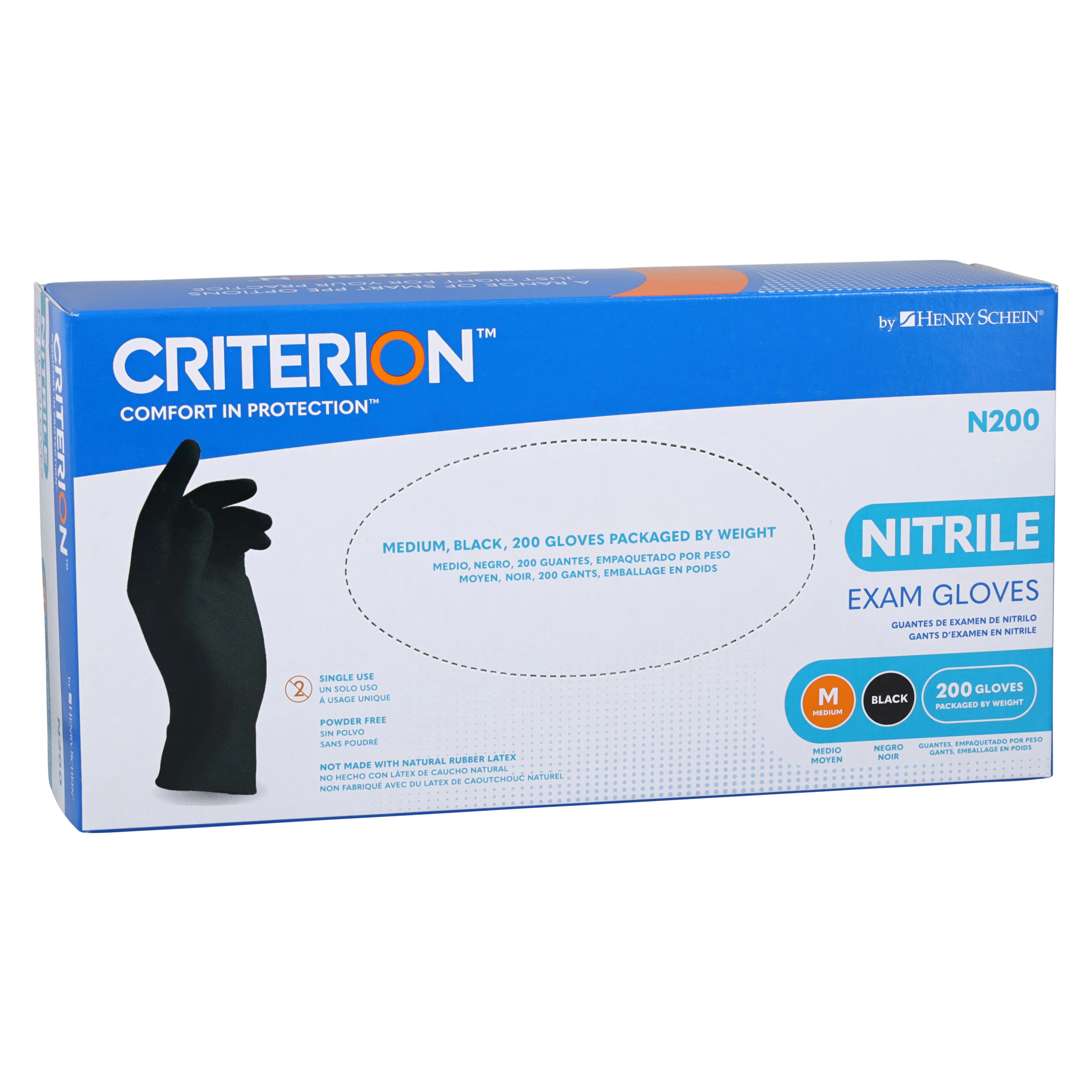 Criterion N200 Nitrile Exam Gloves, Medium, Black, Non-Sterile, 200/Box thumbnail 4