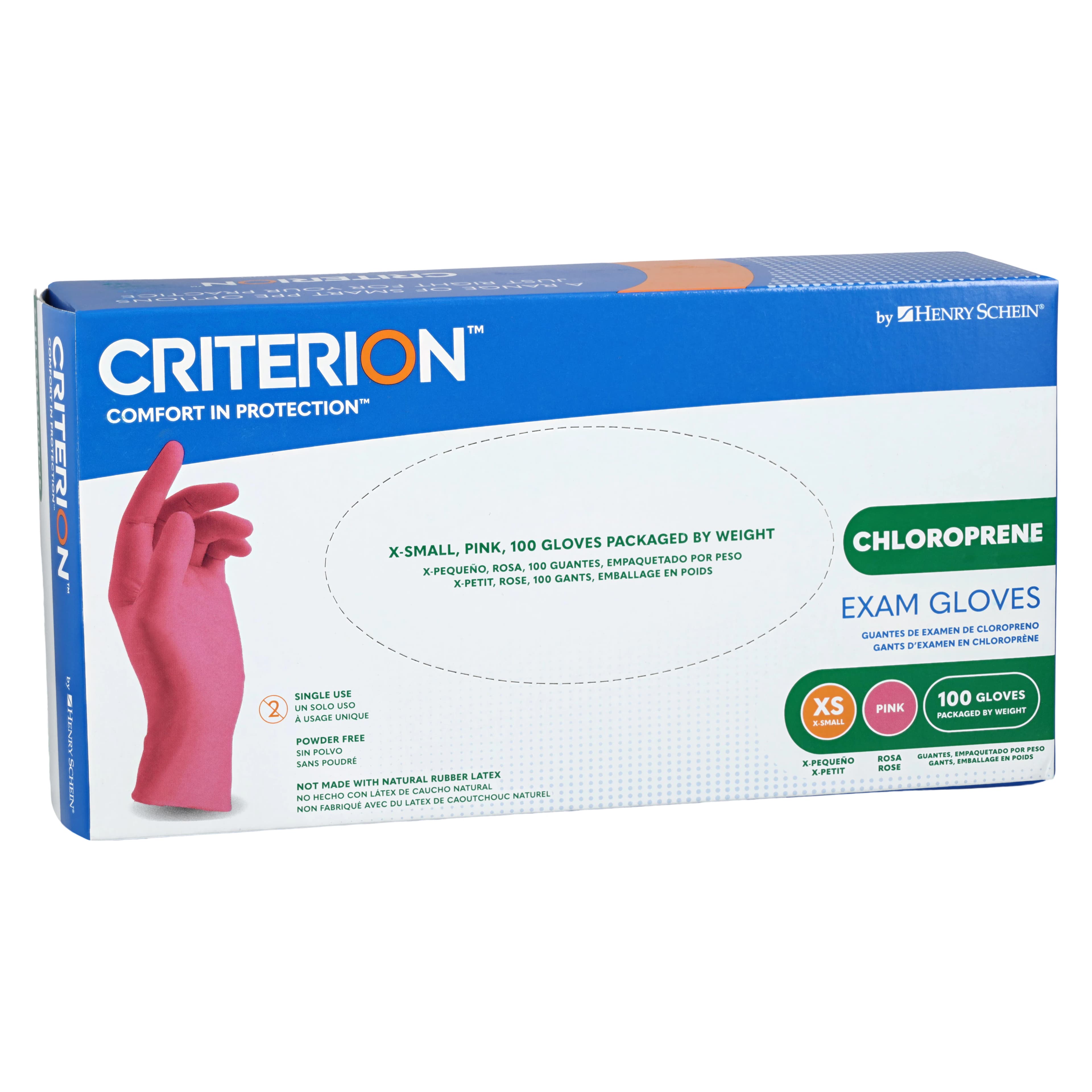 Criterion Chloroprene Exam Gloves, X-Small, Pink, Non-Sterile, 100/Box thumbnail 3
