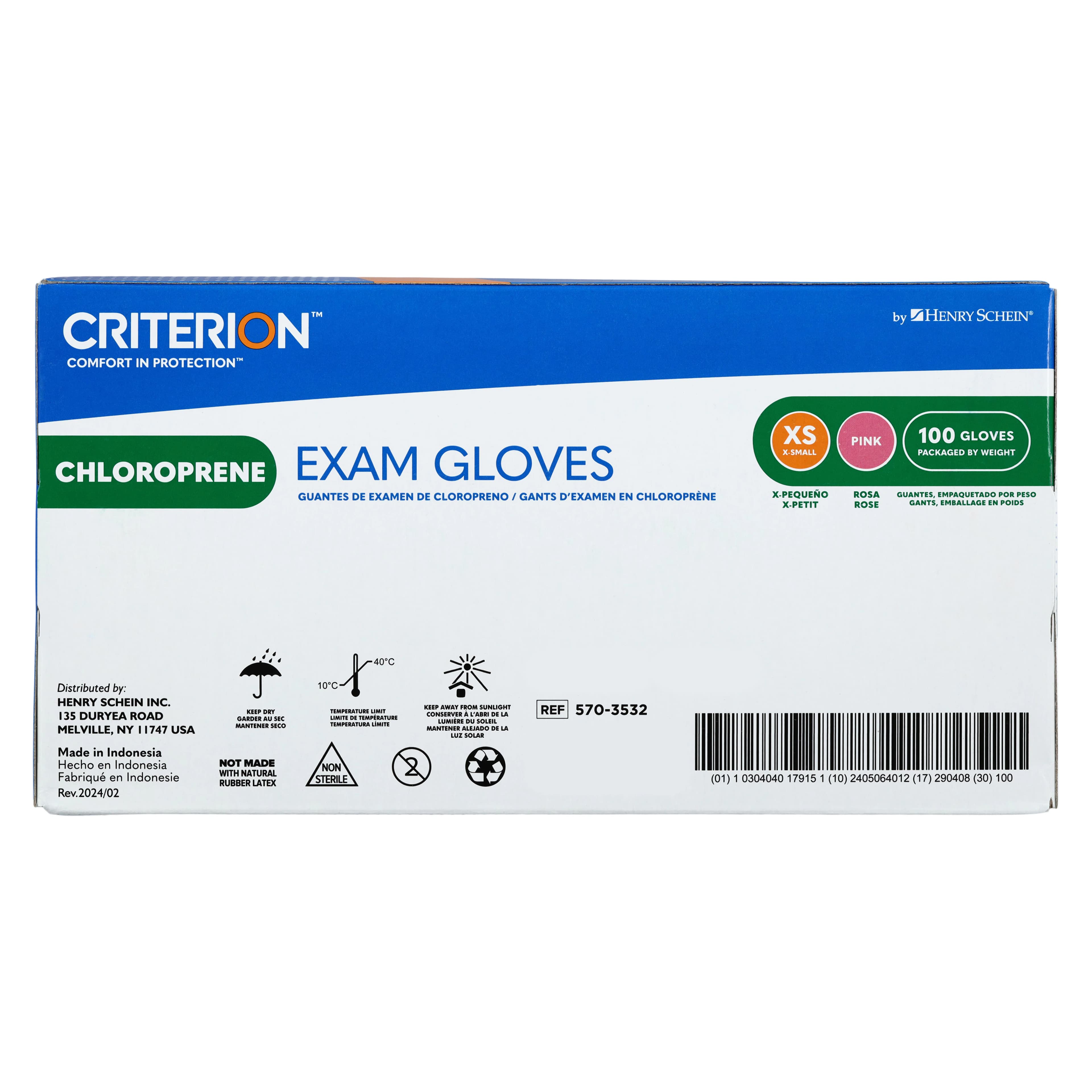 Criterion Chloroprene Exam Gloves, X-Small, Pink, Non-Sterile, 100/Box thumbnail 5
