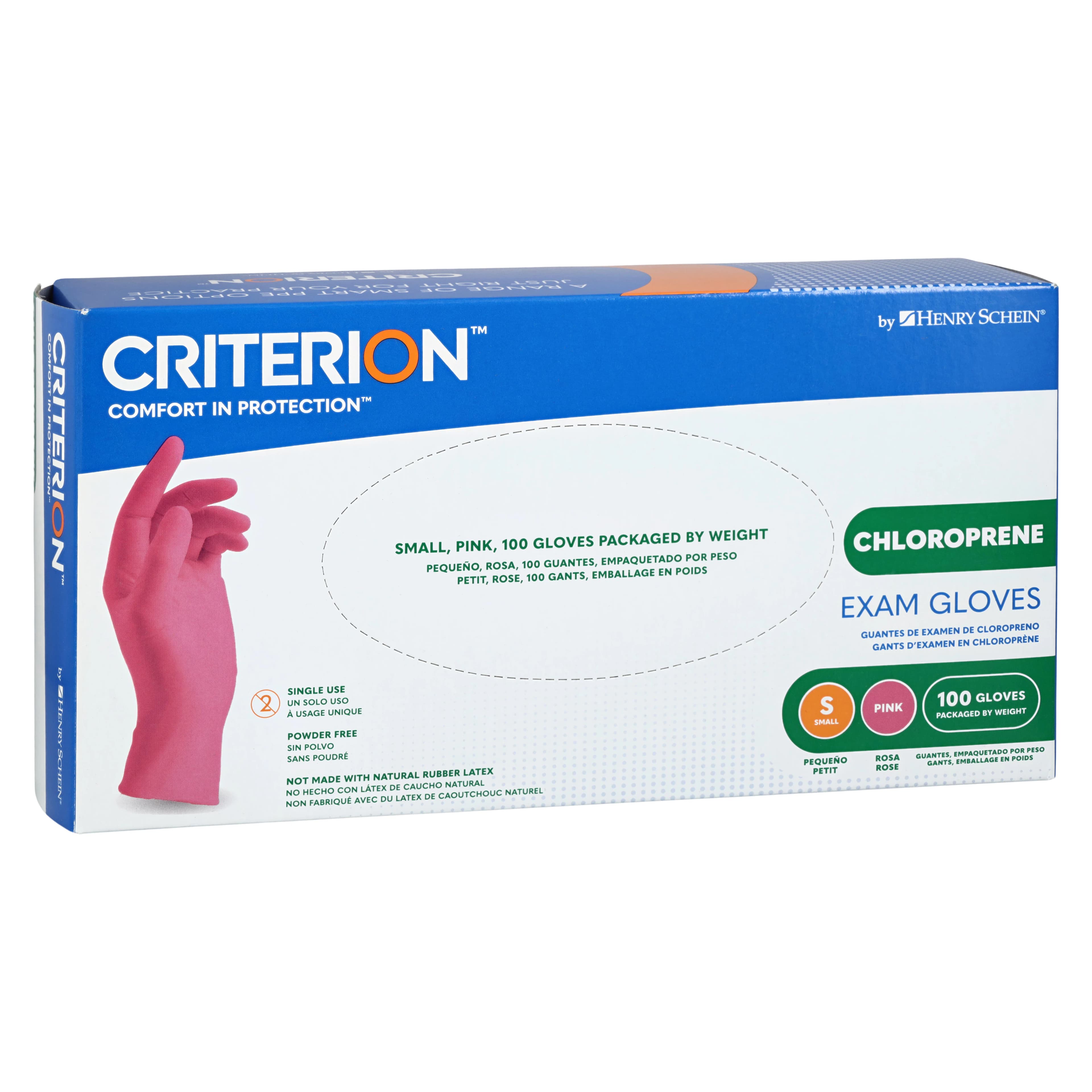Criterion Chloroprene Exam Gloves, Small, Pink, Non-Sterile, 100/Box thumbnail 3