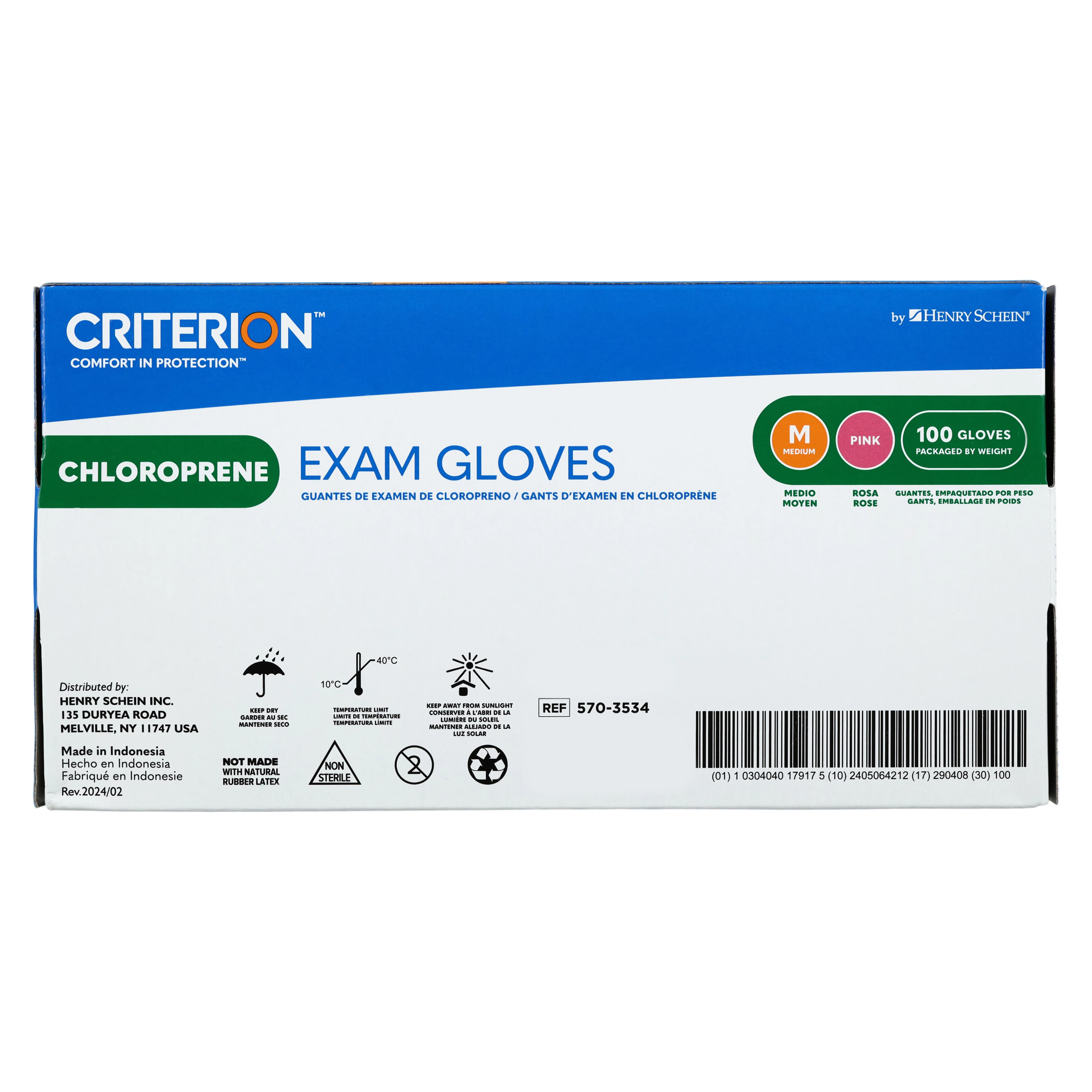 Criterion Chloroprene Exam Gloves, Medium, Pink, Non-Sterile, 100/Box thumbnail 5