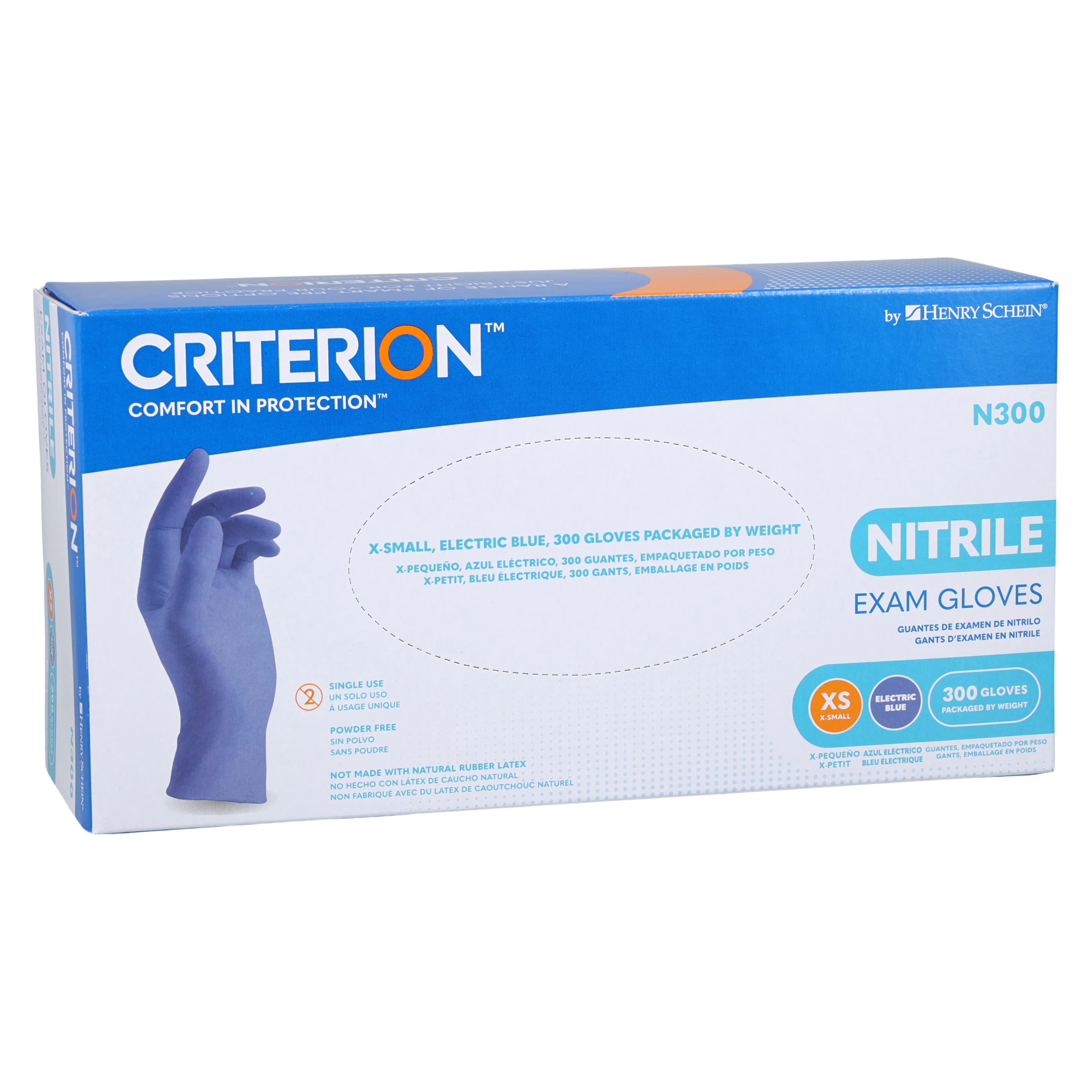 Criterion N300 Nitrile Exam Gloves, X-Small, Electric Blue, Non-Sterile, 300/Box thumbnail 4