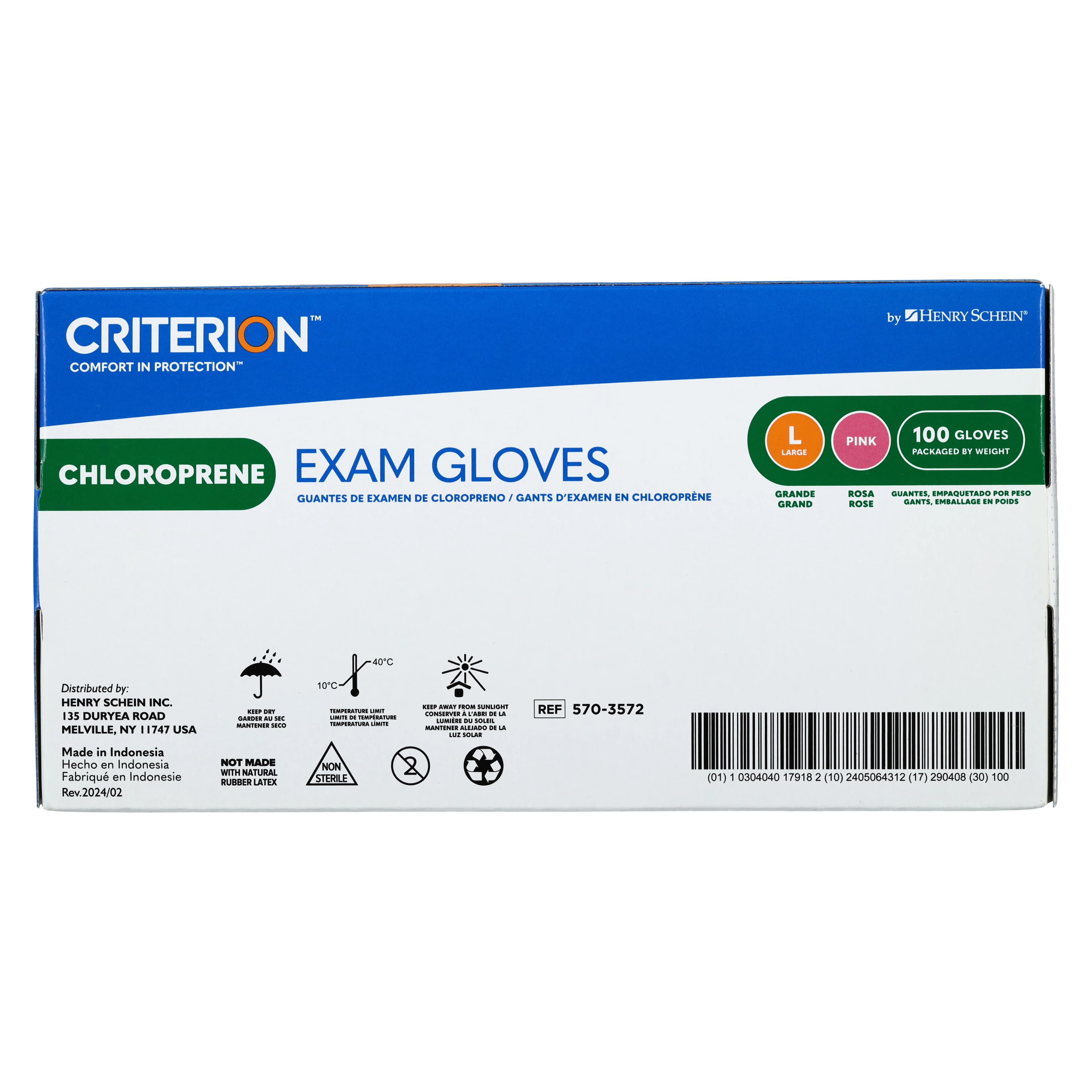 Criterion Chloroprene Exam Gloves, Large, Pink, Non-Sterile, 100/Box thumbnail 5