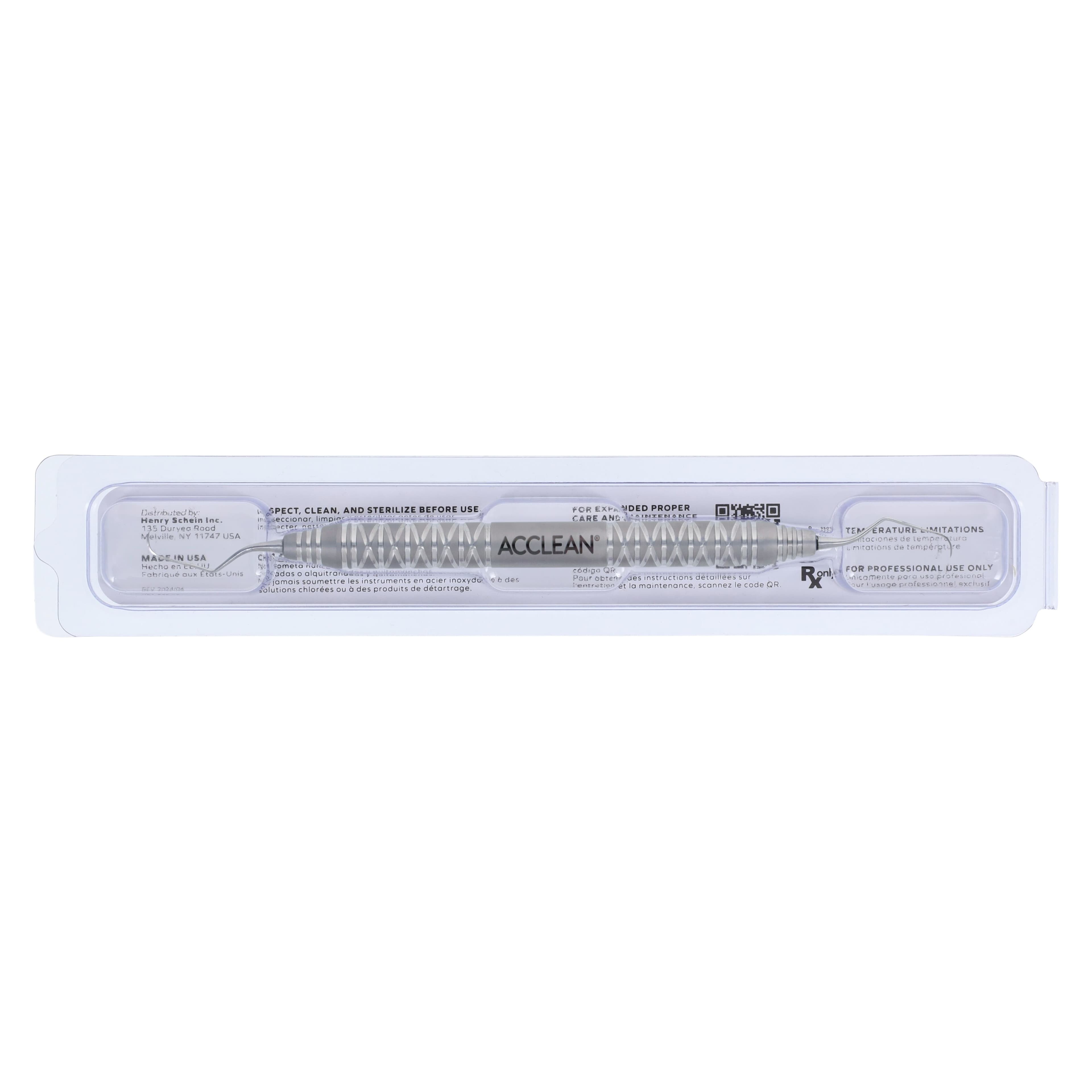 Acclean Gracey After Five Long Curette, Double End, 3/4, #6 Handle, Anterior, 100% Stainless Steel, Silver, Each thumbnail 8