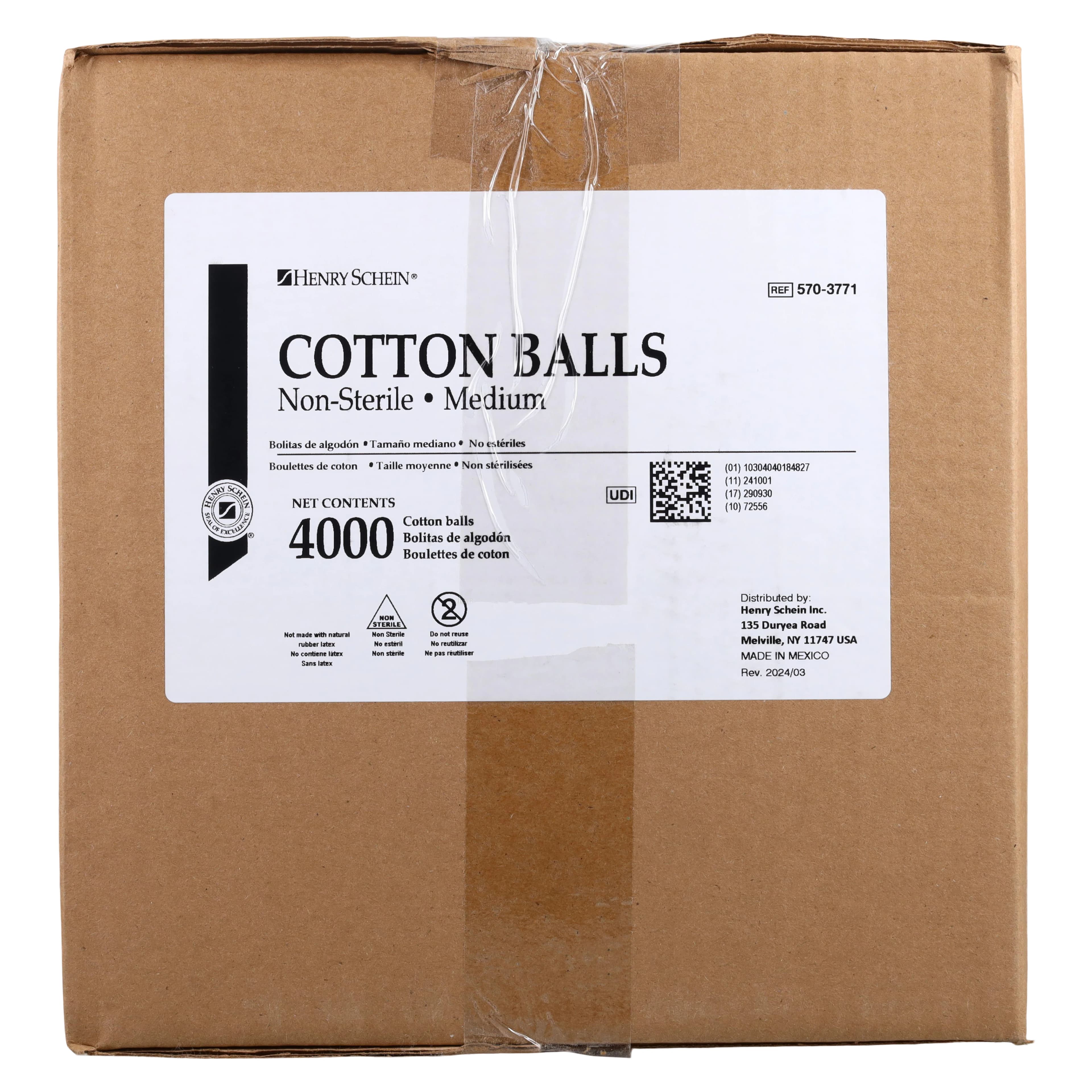 Henry Schein Cotton Ball Non-Sterile, Medium, Superior Absorbency, Latex-Free, 4000/Case thumbnail 2