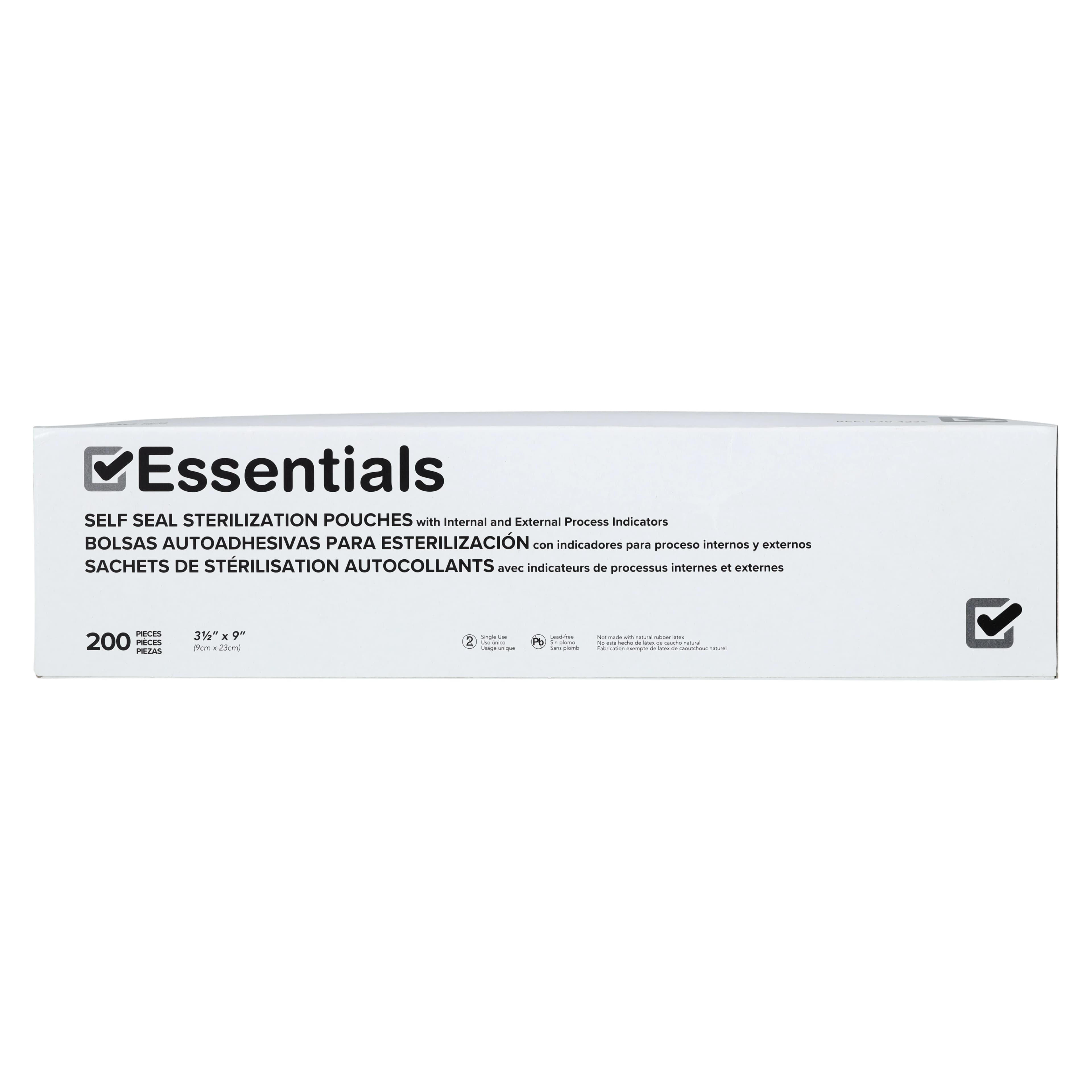 Essentials Self Seal Sterilization Pouches, Dual Indicator, 3.5 in x 9 in, 200/Box, 01KJ45DBRBMRQ8DANF1VS1P7E0 thumbnail 3