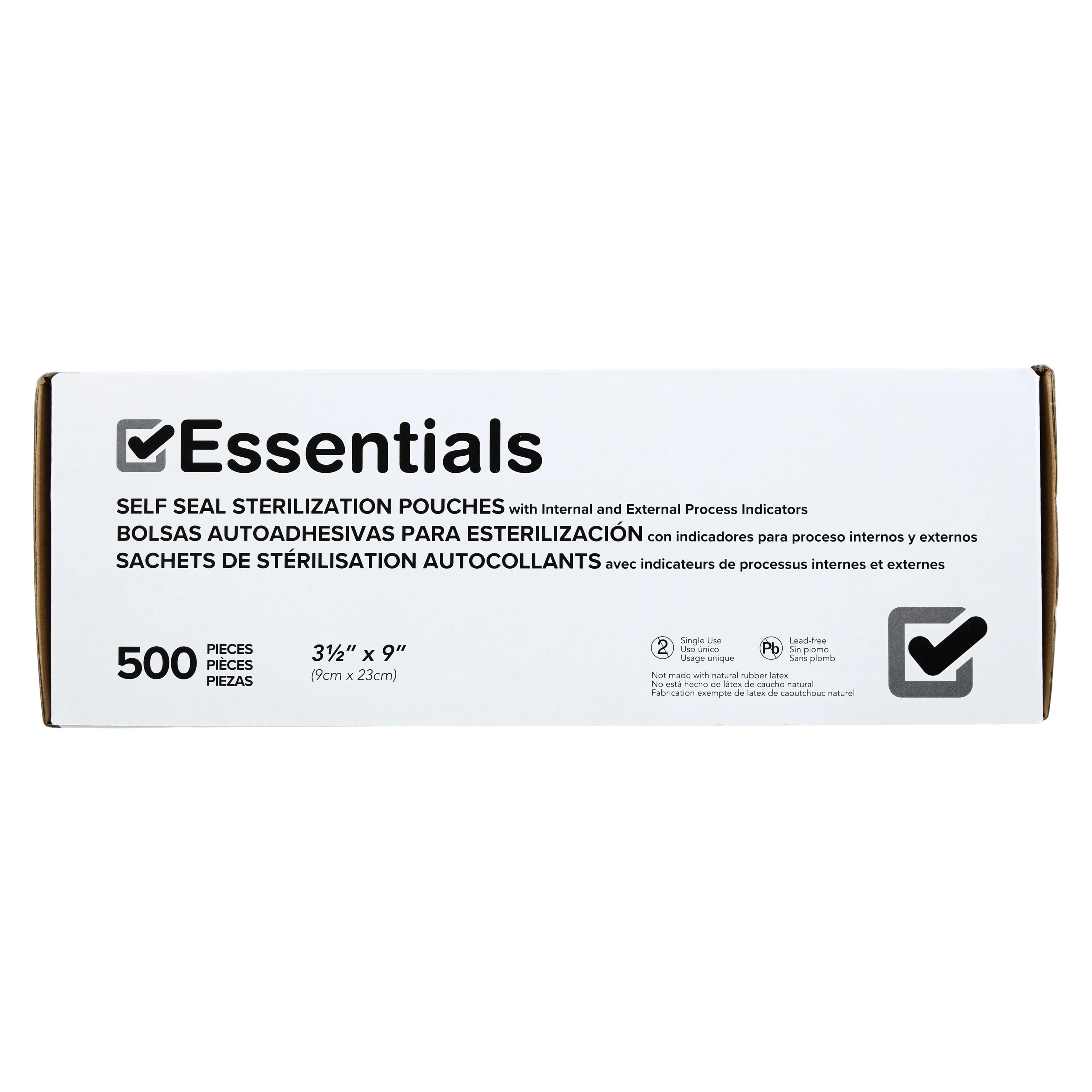 Essentials Dual Indicator Sterilization Pouch, Self-Seal, 3.5 in x 9 in, Blue/White, Latex-Free, 500/Box thumbnail 4