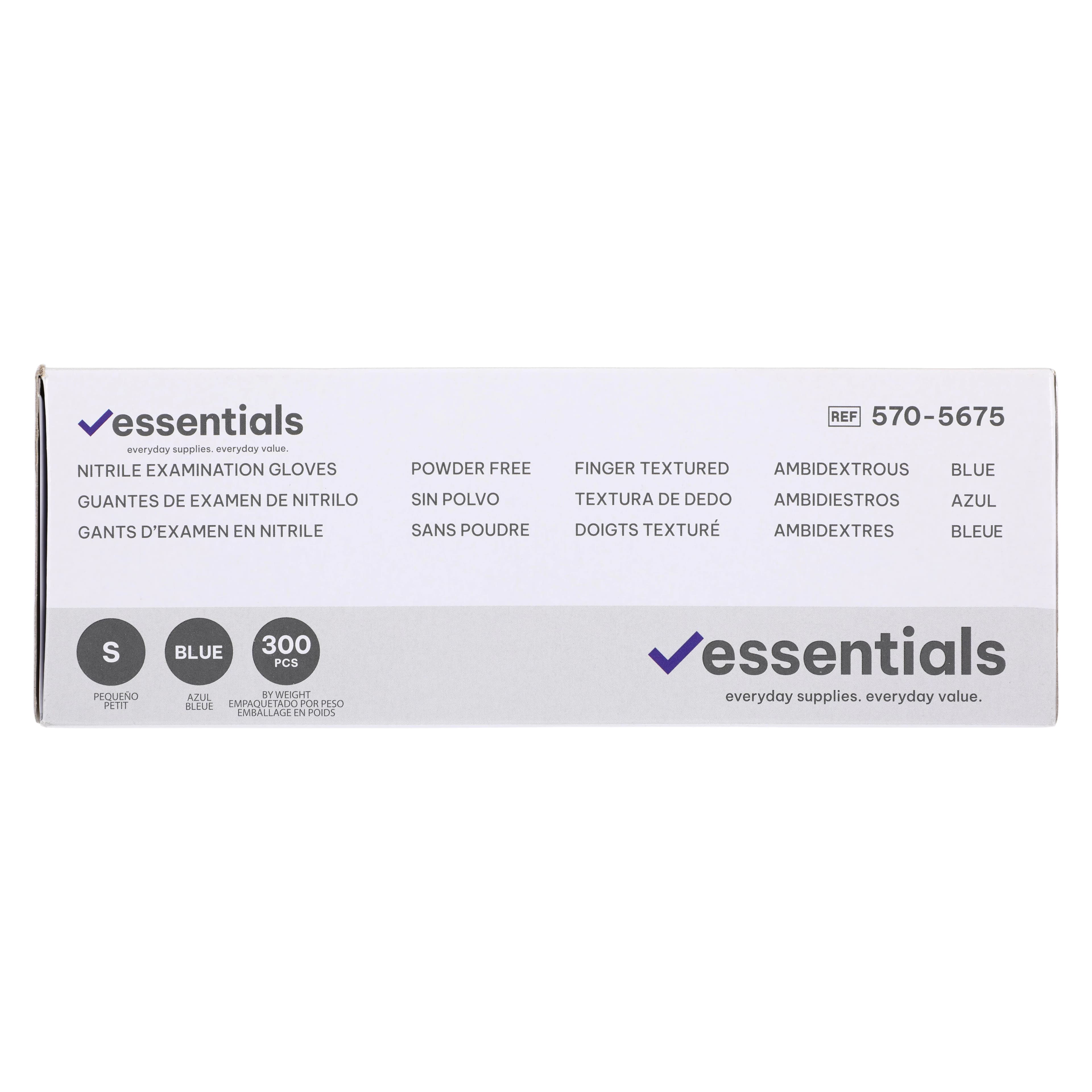 Essentials Healthcare Nitrile Exam Gloves, Small, Sky Blue, Non-Sterile, Powder-Free, 300/Box thumbnail 5