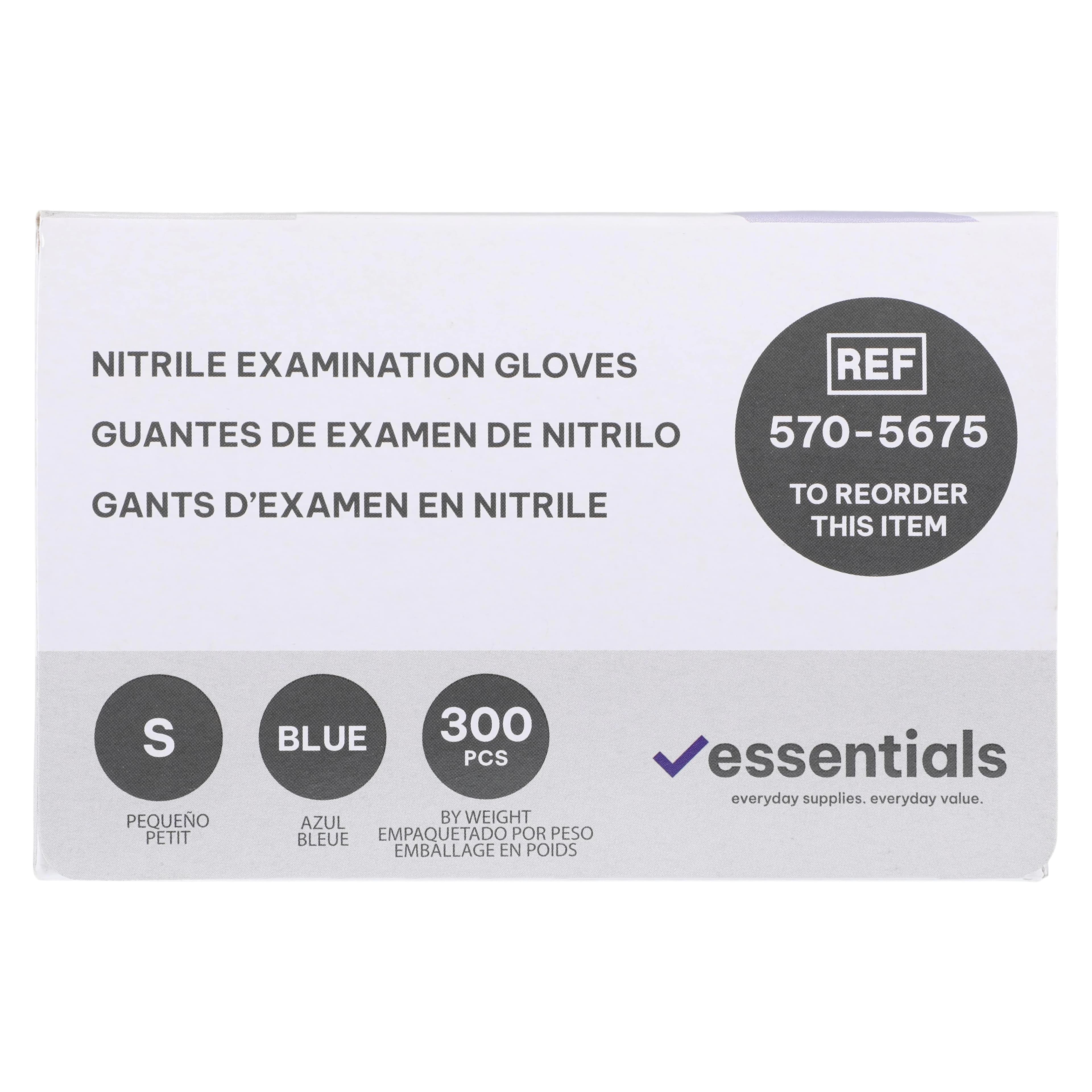 Essentials Healthcare Nitrile Exam Gloves, Small, Sky Blue, Non-Sterile, Powder-Free, 300/Box thumbnail 6