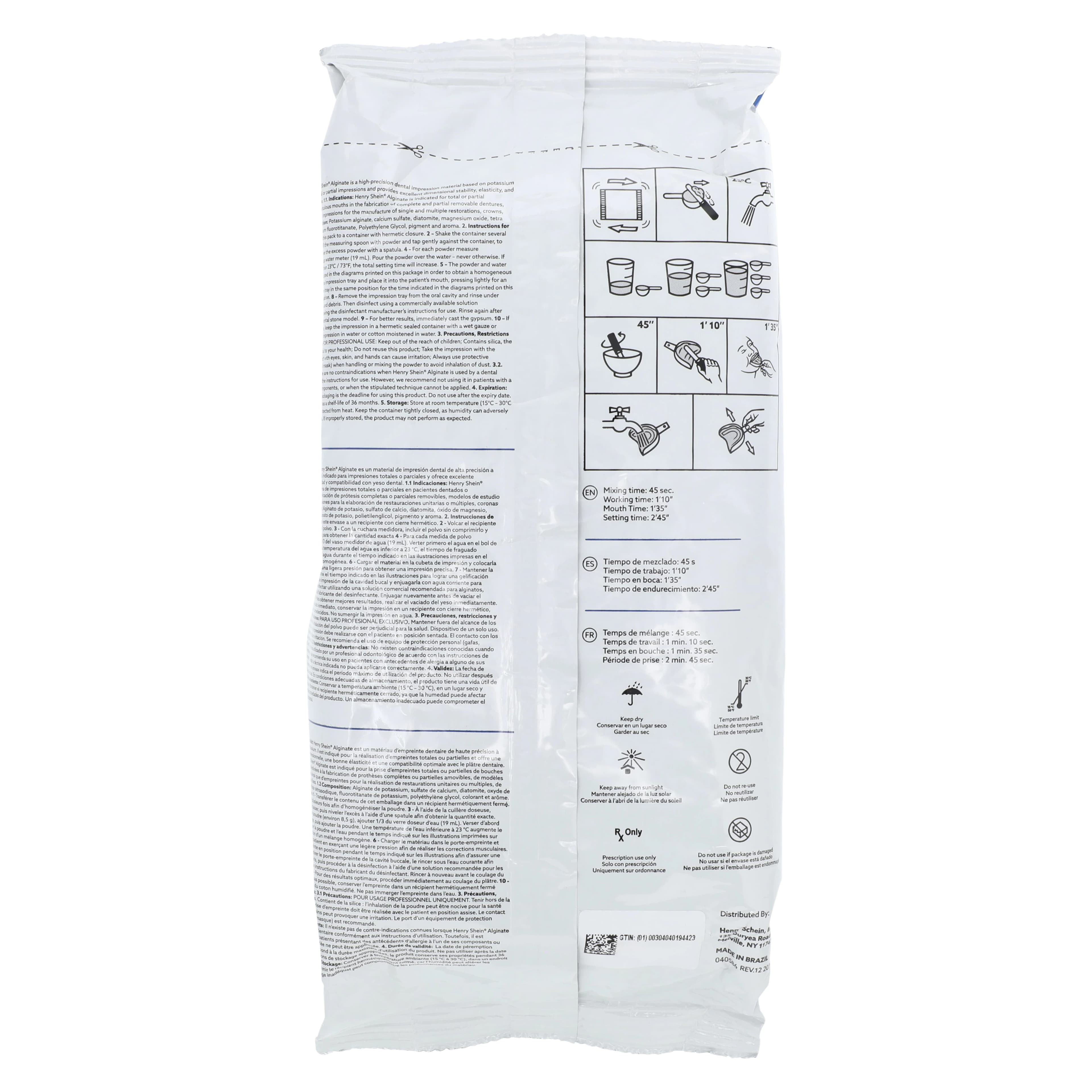Henry Schein Alginate Dustless Spearmint Impression Material, Regular Set, 1 lb Pouch thumbnail 2