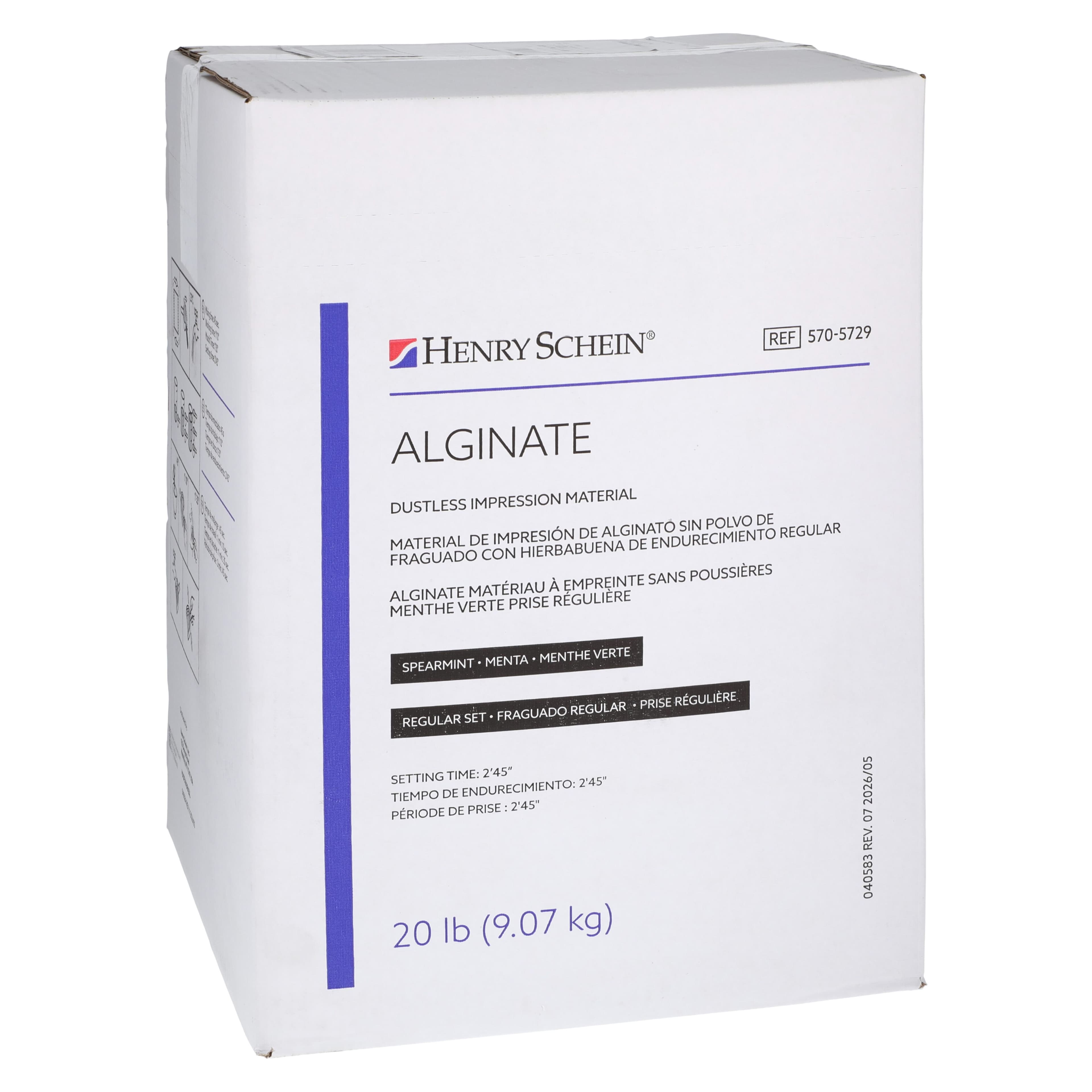 Henry Schein Alginate Dustless Spearmint Impression Material, Regular Set, 20 lb Pouch - Alginate Dustless Spearmint - Image 1
