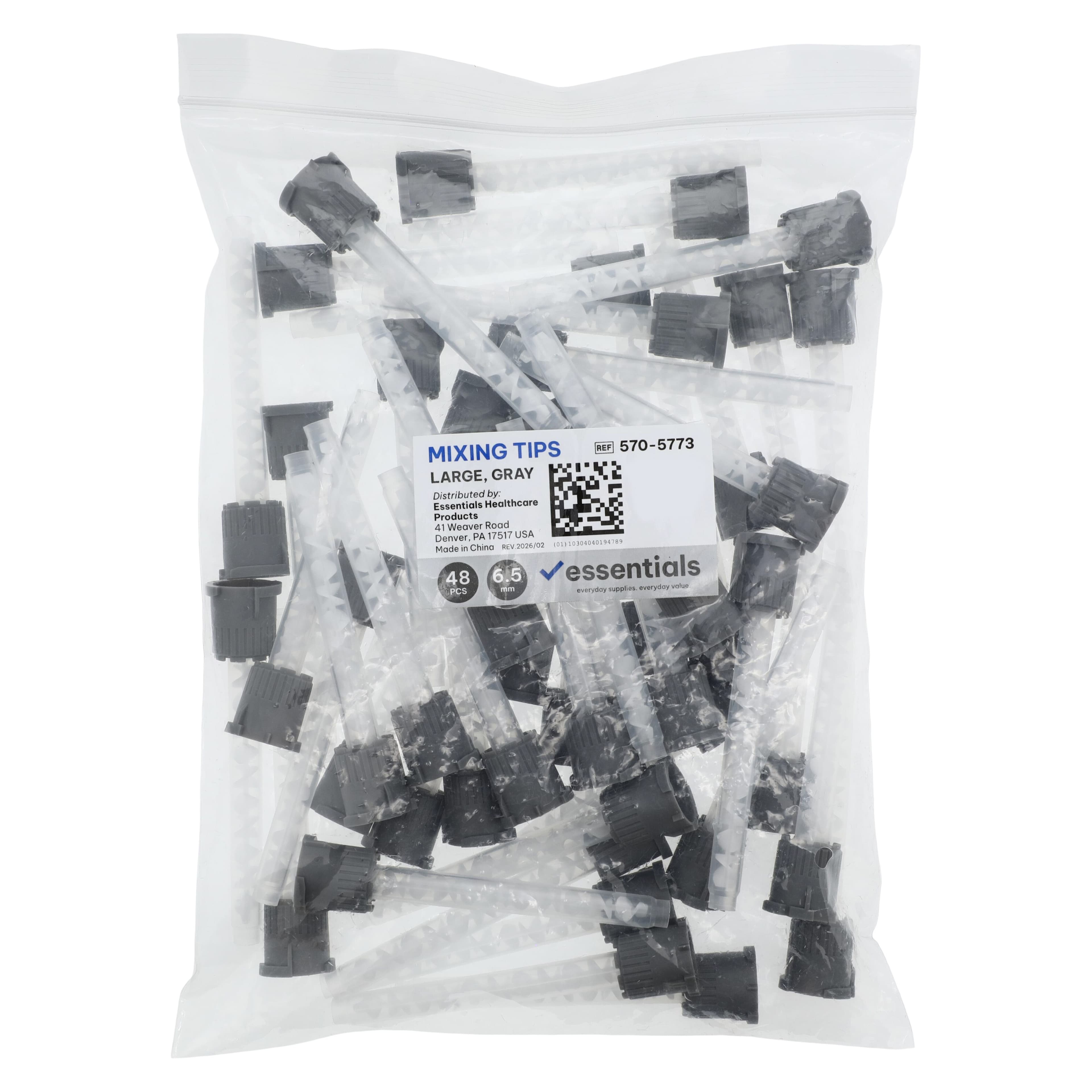 Essentials Crown & Bridge Mixing Tips, Large, Gray, 6.5 mm, 48/Bag thumbnail 2