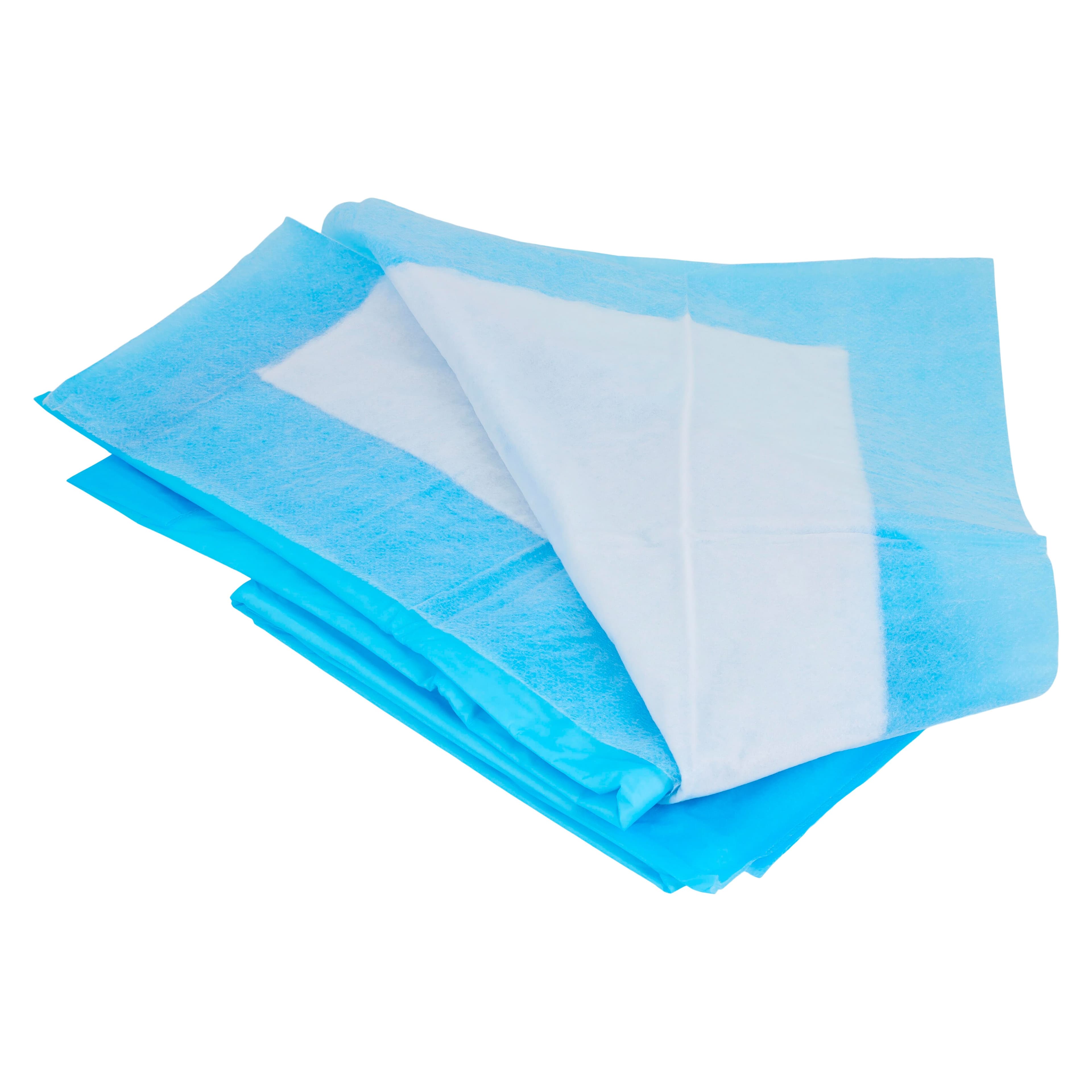 Henry Schein Disposable Incontinence Underpads, Moderate Absorbency, Fluff Core, 23" x 24", White/Blue, 200/Case - Underpads Disposable Moderate - Image 1