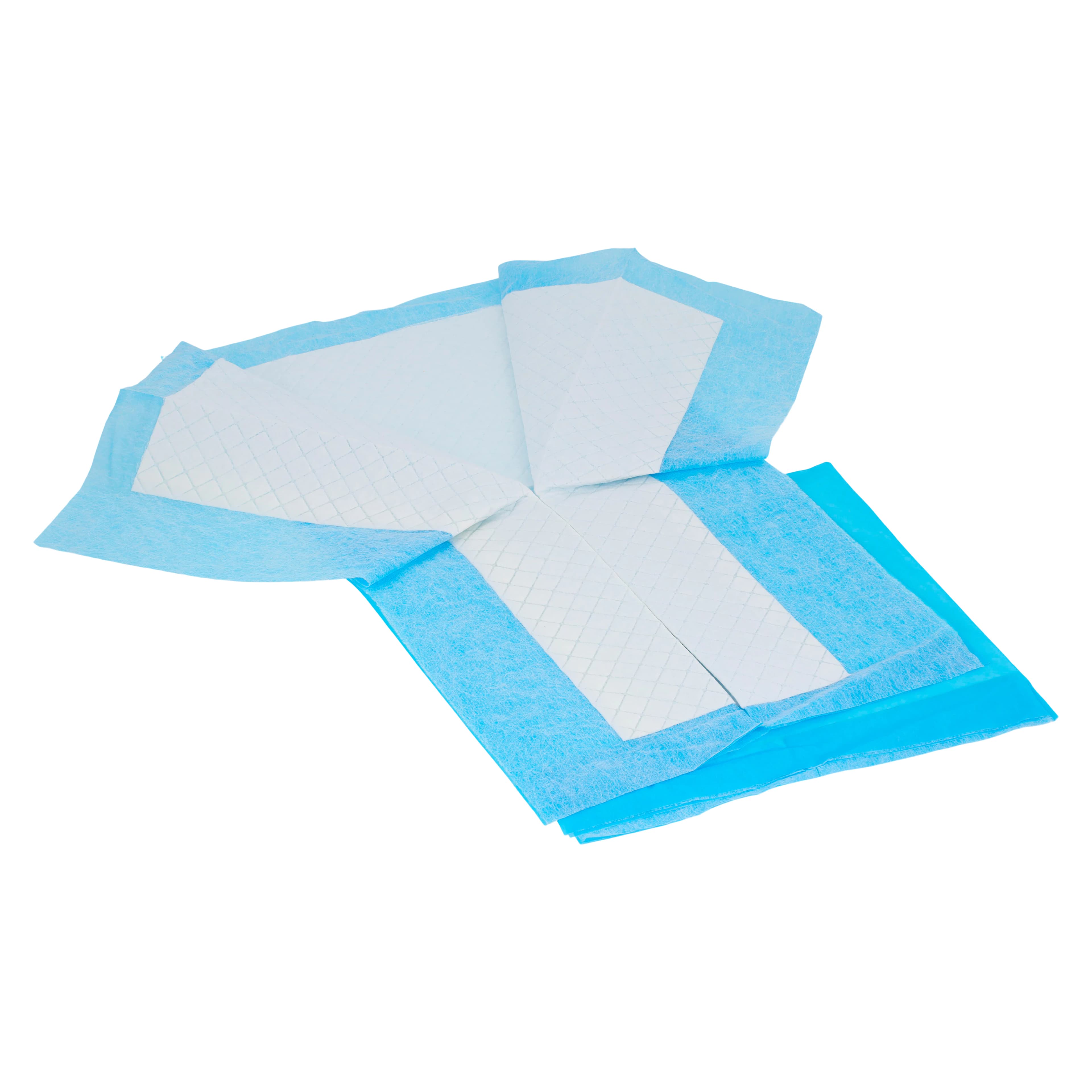 Henry Schein Incontinence Underpad, 17" x 24", Heavy Absorbency, Fluff/Polymer Core, White/Blue, 300/Case - Underpads Disposable Heavy - Image 1