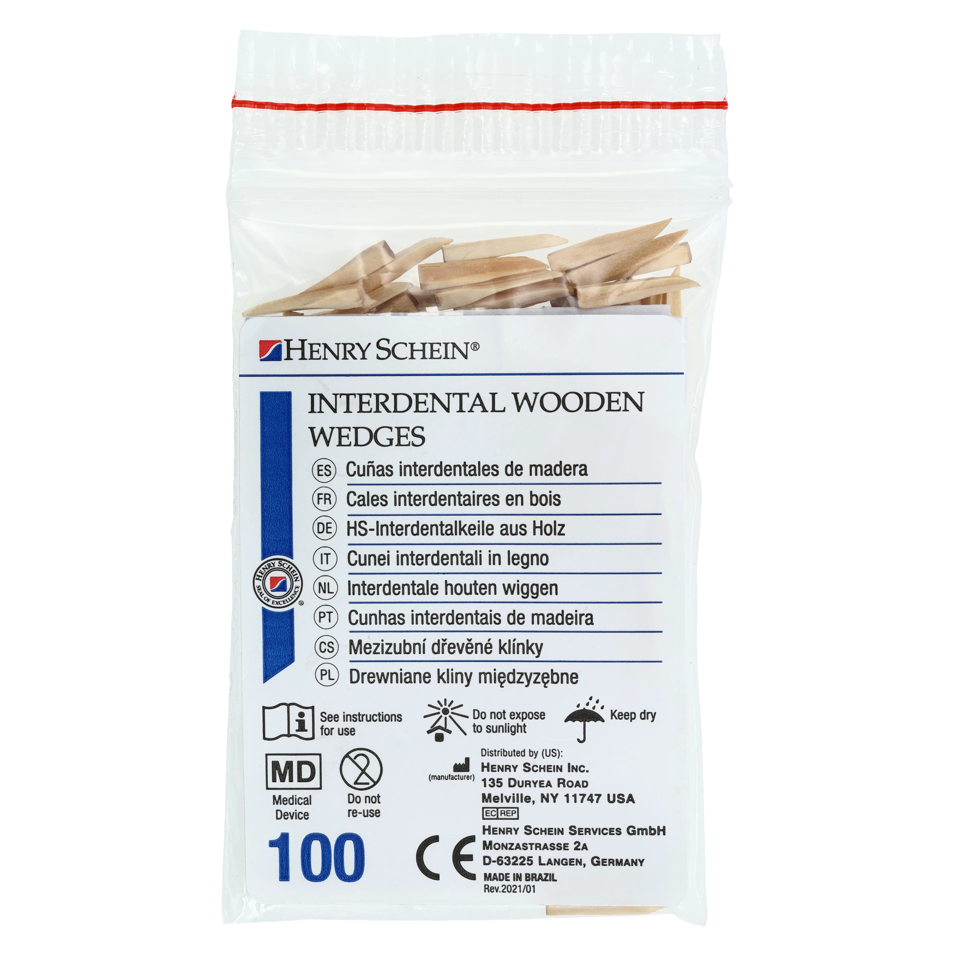 Henry Schein Interdental Wedges, Medium, 0.25 in, Refill, 100/Bag thumbnail 3