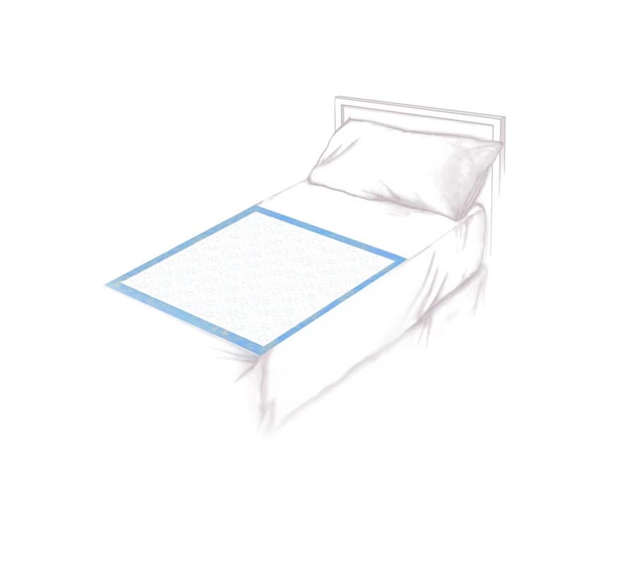 Harmonie Tena Incontinence Underpad, Extra, 23" x 24", White/Blue, Disposable, Case - Harmonie Underpad Extra - Image 1