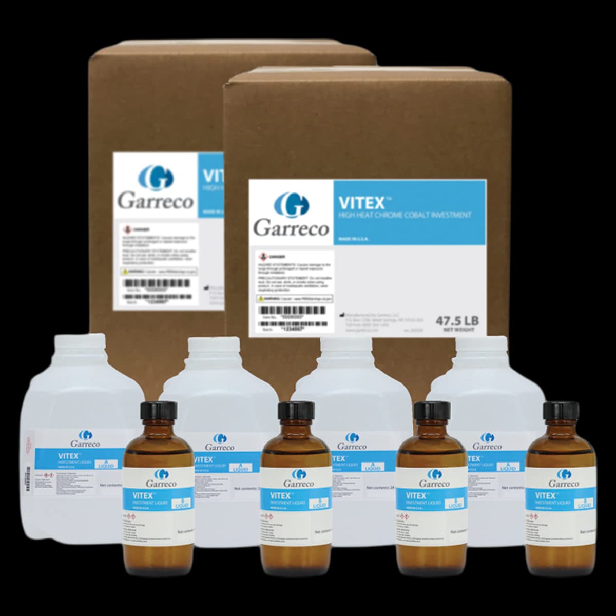 Garreco Vitex Investment Kit, 50 lbs, Chrome Cobalt Casting Material, 01KEZKNKQJMYVY3CGDDXM685NH - Vitex Investment Kit 50 lbs - Image 1