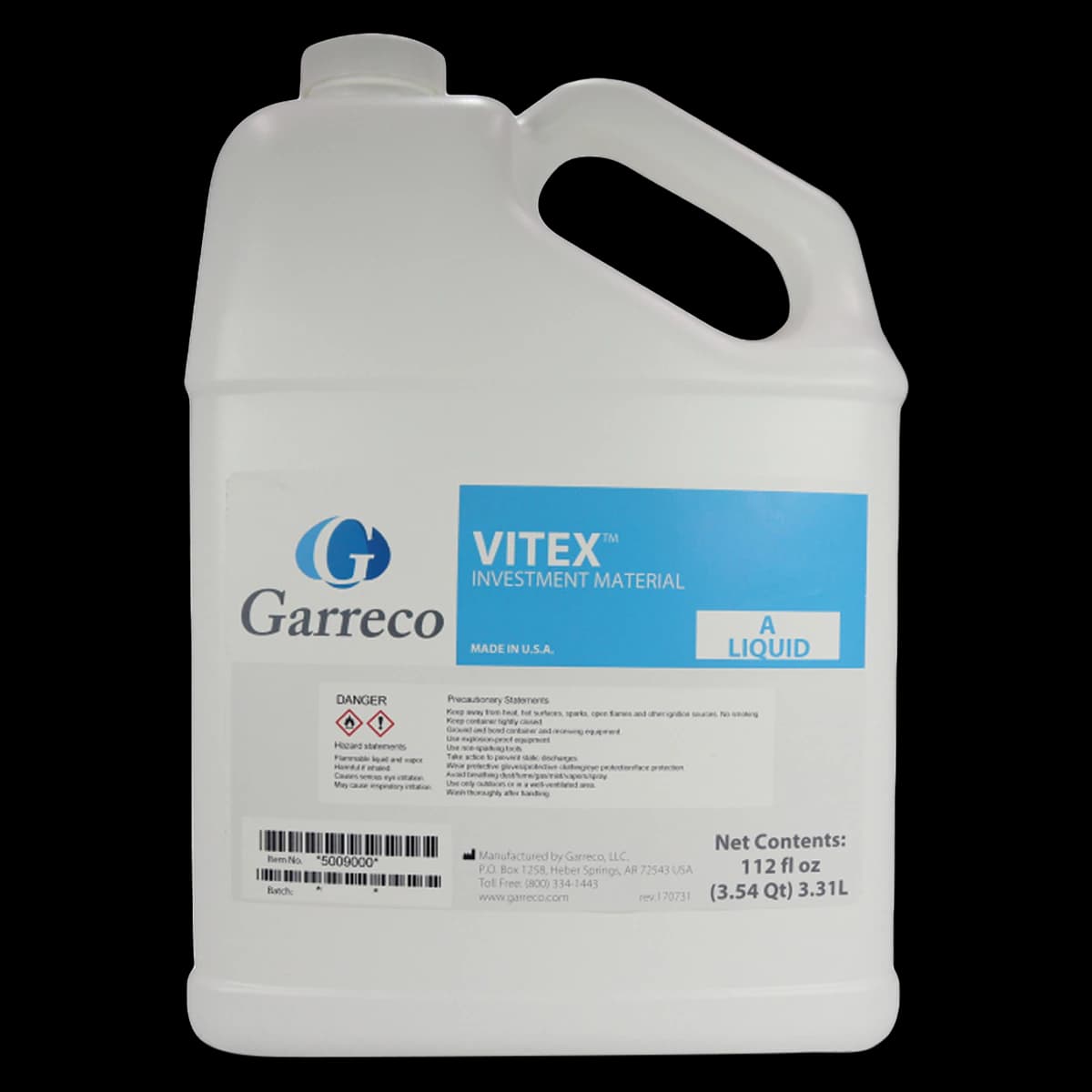 Garreco Vitex Liquid "A" Investment Liquid, 3.54 Quart (112 fl oz) Bottle - Vitex Liquid "A" 3.54 Quart Bottle. - Image 1