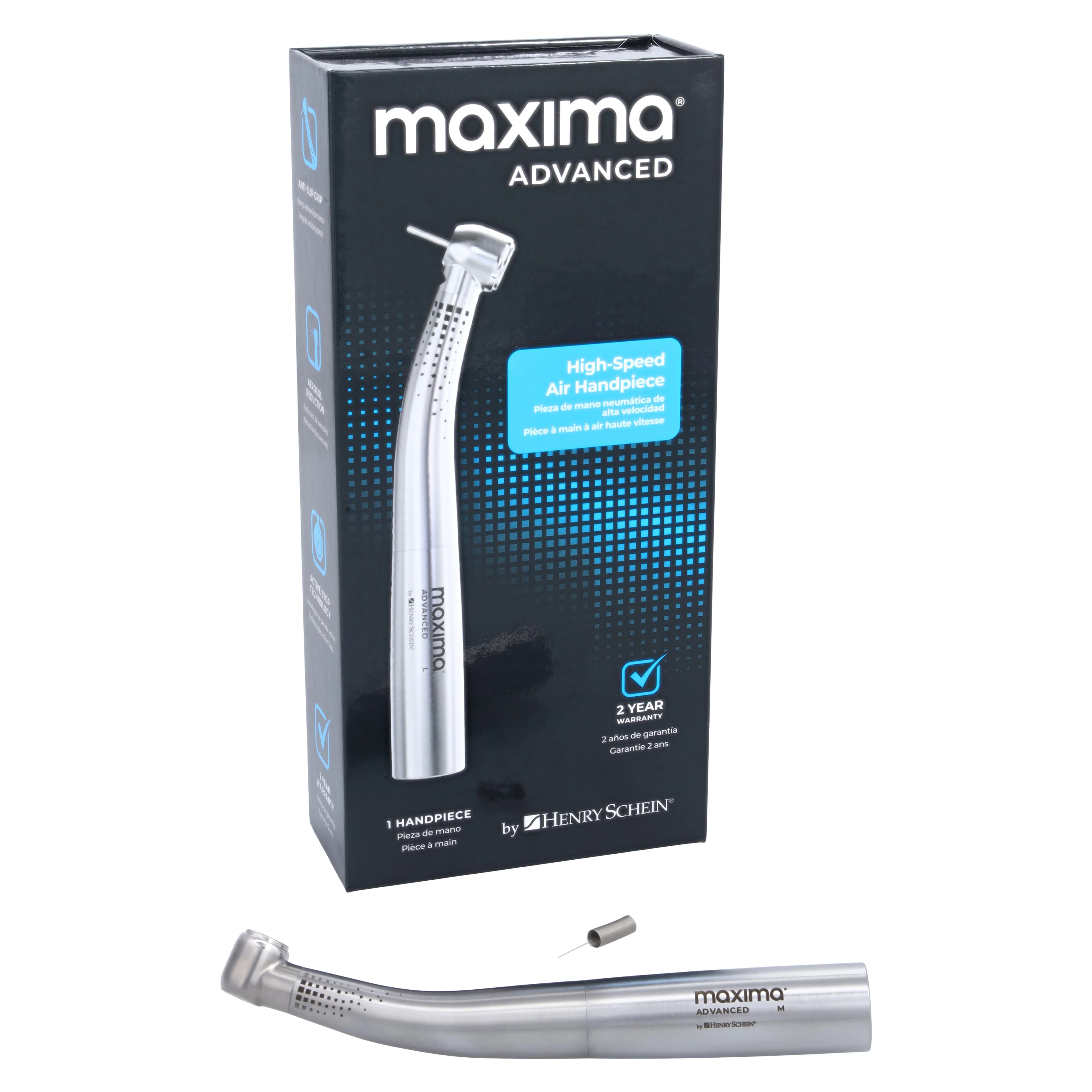 Maxima Advanced High-Speed Air Handpiece, Non-Optic, 97-Degree Angle, 320-400K RPM - Maxima Advanced High-Speed Air Handpiece - Image 1