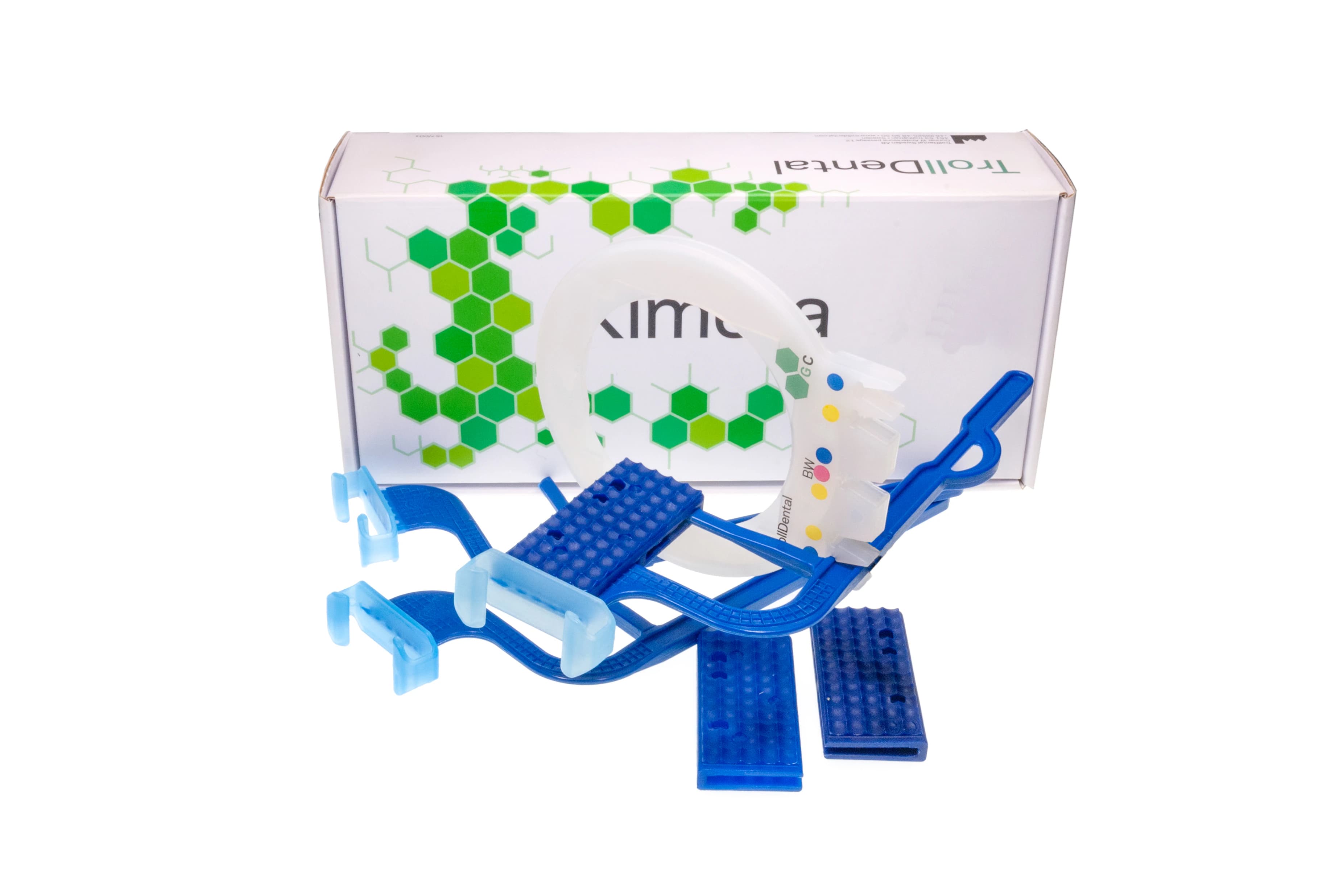 TrollByte Kimera Bio Blue Digital Sensor Holder Kit 2405, Vertical Bitewing & Anterior, Blue, 3/Pkg - TrollByte Kimera Bio Blue 2405 Box of 3 - Image 1