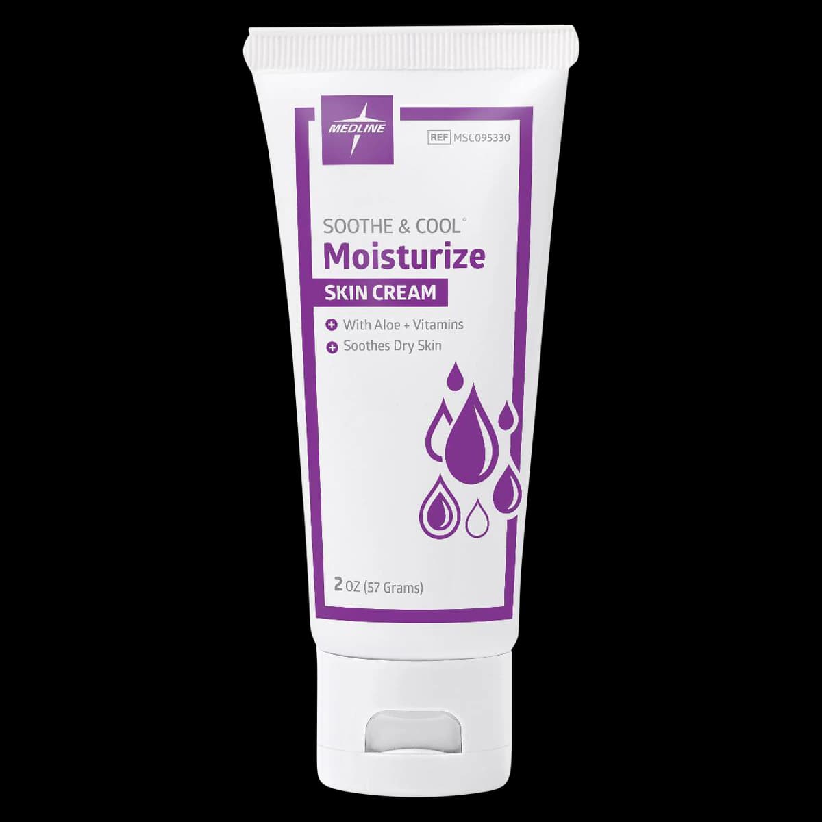 Medline Soothe & Cool Moisturizing Cream, Fresh Scent, 2 oz Tube, 12/Case - Skin Cream Soothe & Cool - Image 1