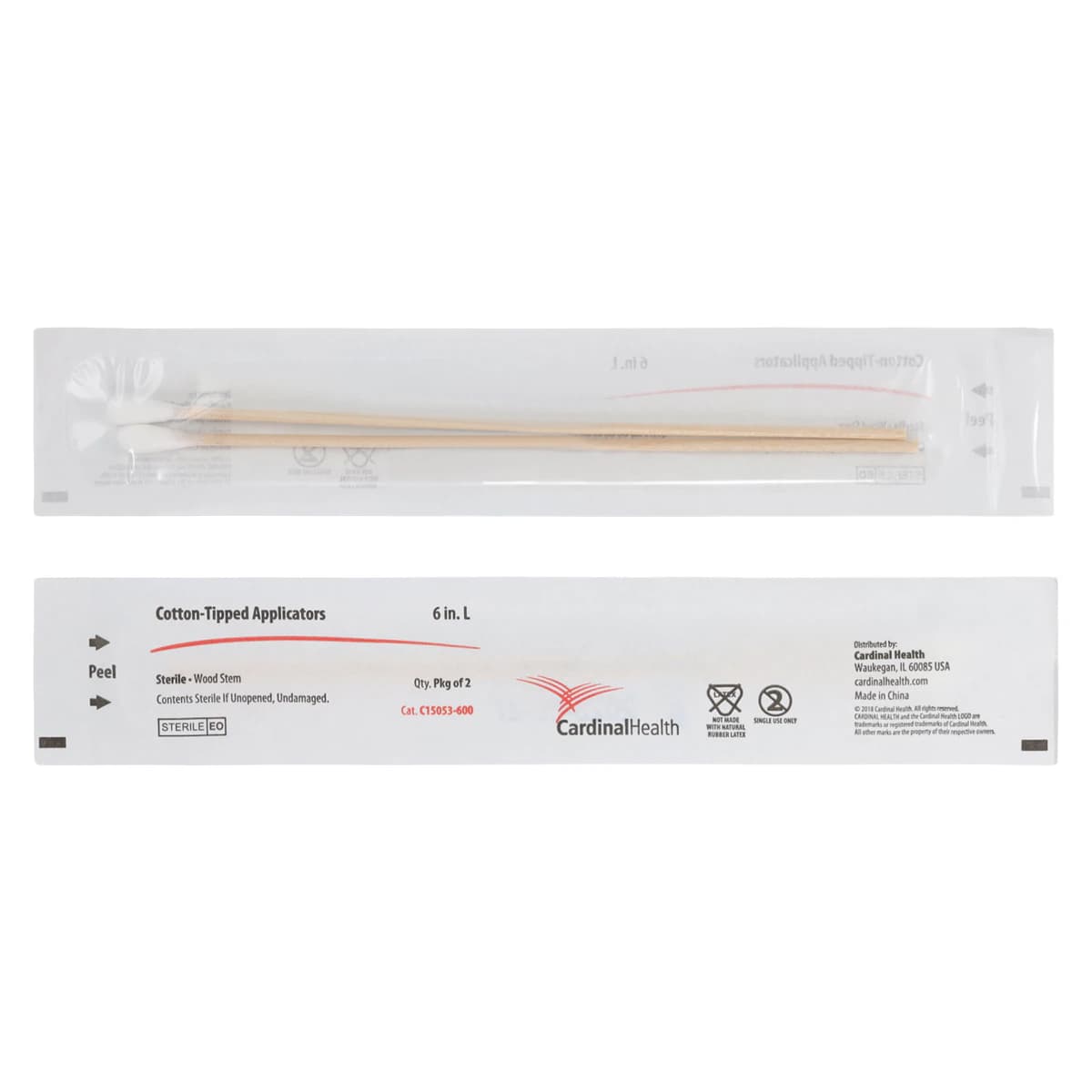 Cardinal Health Cotton-Tipped Applicators, Sterile, 6 in Wood Shaft, 1000/Case - Applicator Cotton Tip Bulk ST - Image 1
